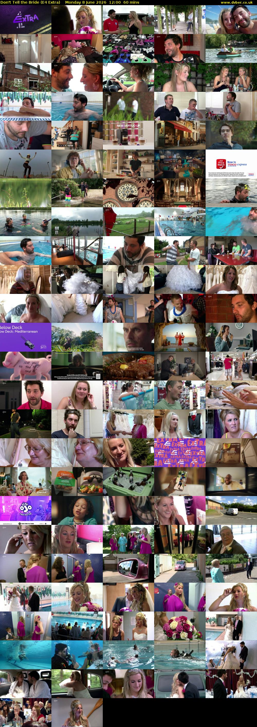Don't Tell the Bride (E4 Extra) Monday 8 June 2026 12:00 - 13:00