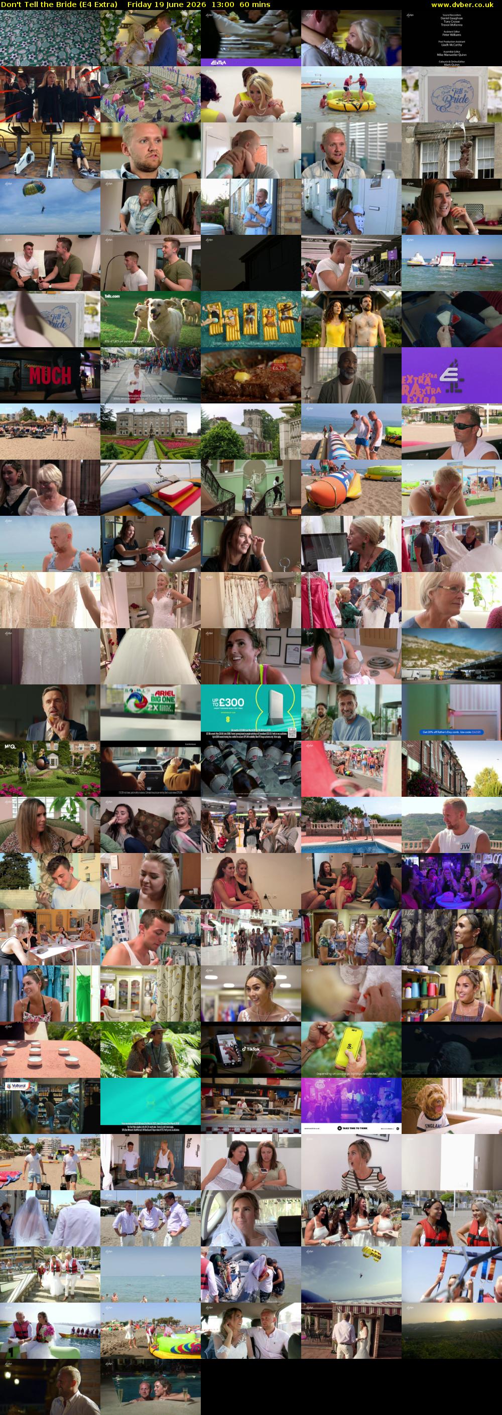 Don't Tell the Bride (E4 Extra) Friday 19 June 2026 13:00 - 14:00