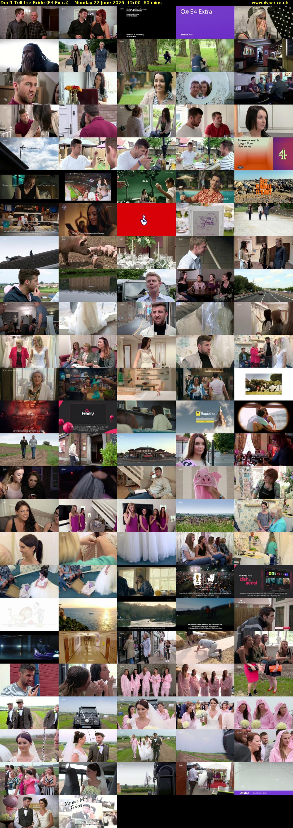 Don't Tell the Bride (E4 Extra) Monday 22 June 2026 12:00 - 13:00