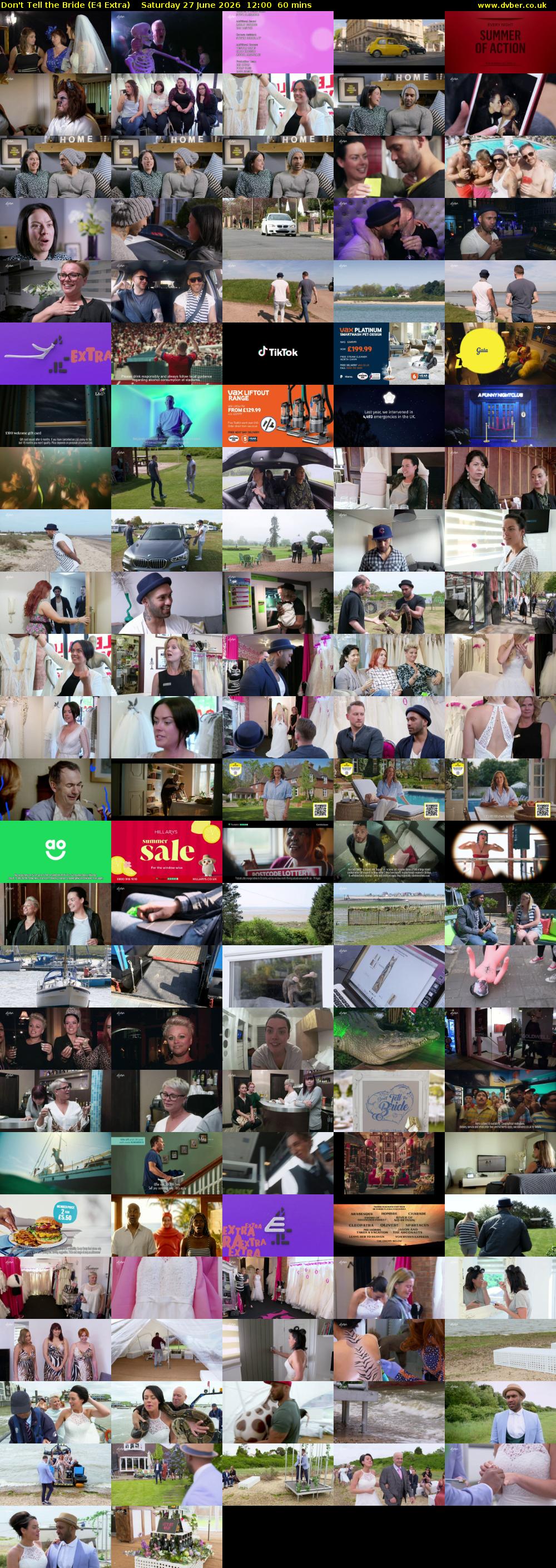 Don't Tell the Bride (E4 Extra) Saturday 27 June 2026 12:00 - 13:00