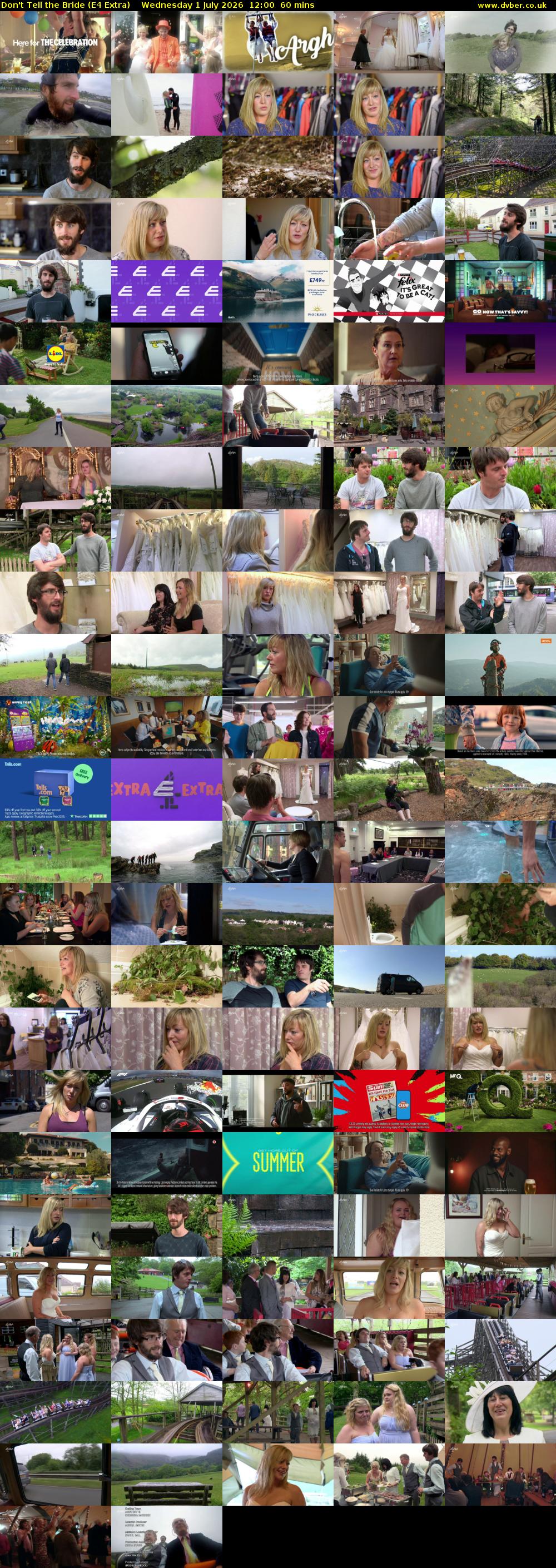 Don't Tell the Bride (E4 Extra) Wednesday 1 July 2026 12:00 - 13:00