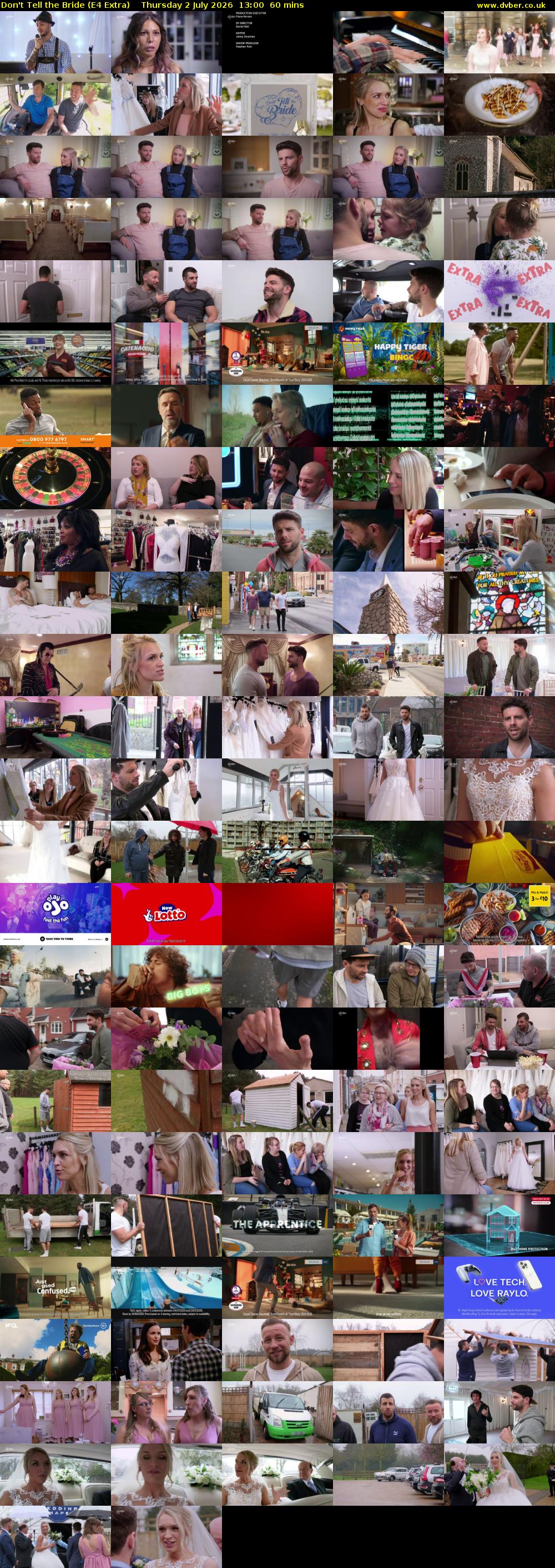 Don't Tell the Bride (E4 Extra) Thursday 2 July 2026 13:00 - 14:00