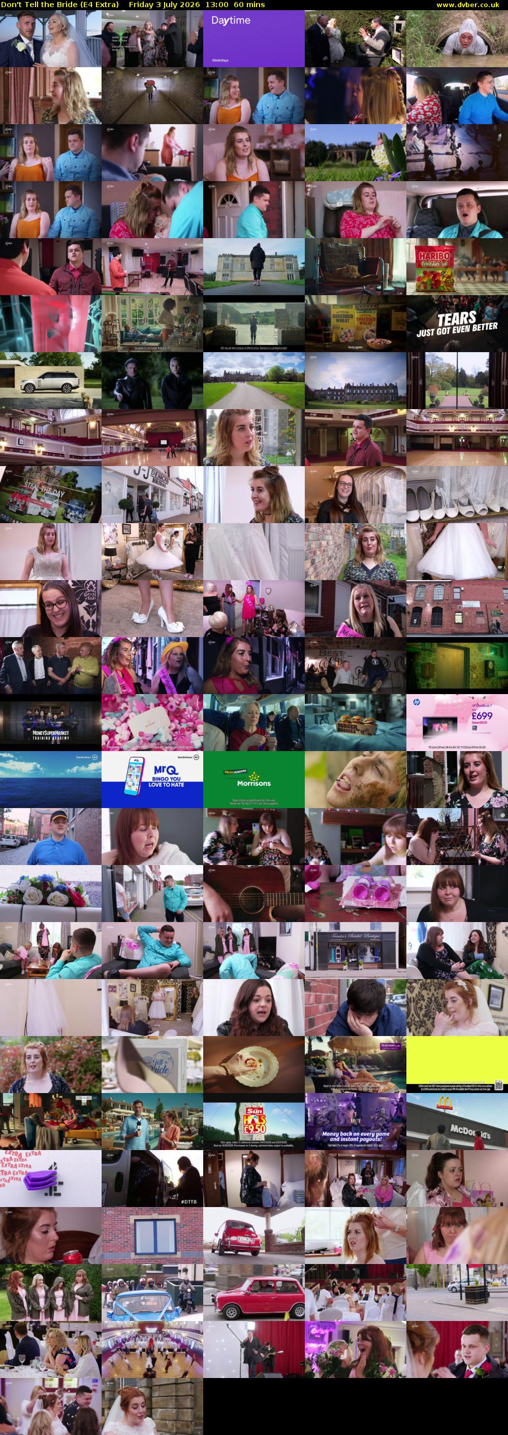Don't Tell the Bride (E4 Extra) Friday 3 July 2026 13:00 - 14:00