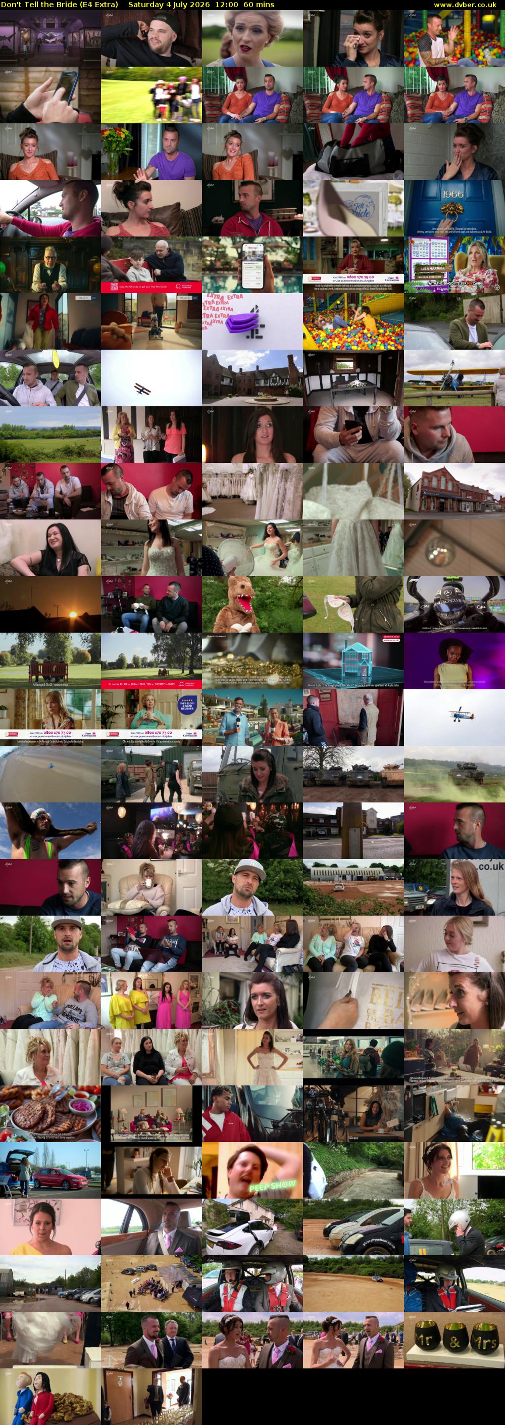 Don't Tell the Bride (E4 Extra) Saturday 4 July 2026 12:00 - 13:00