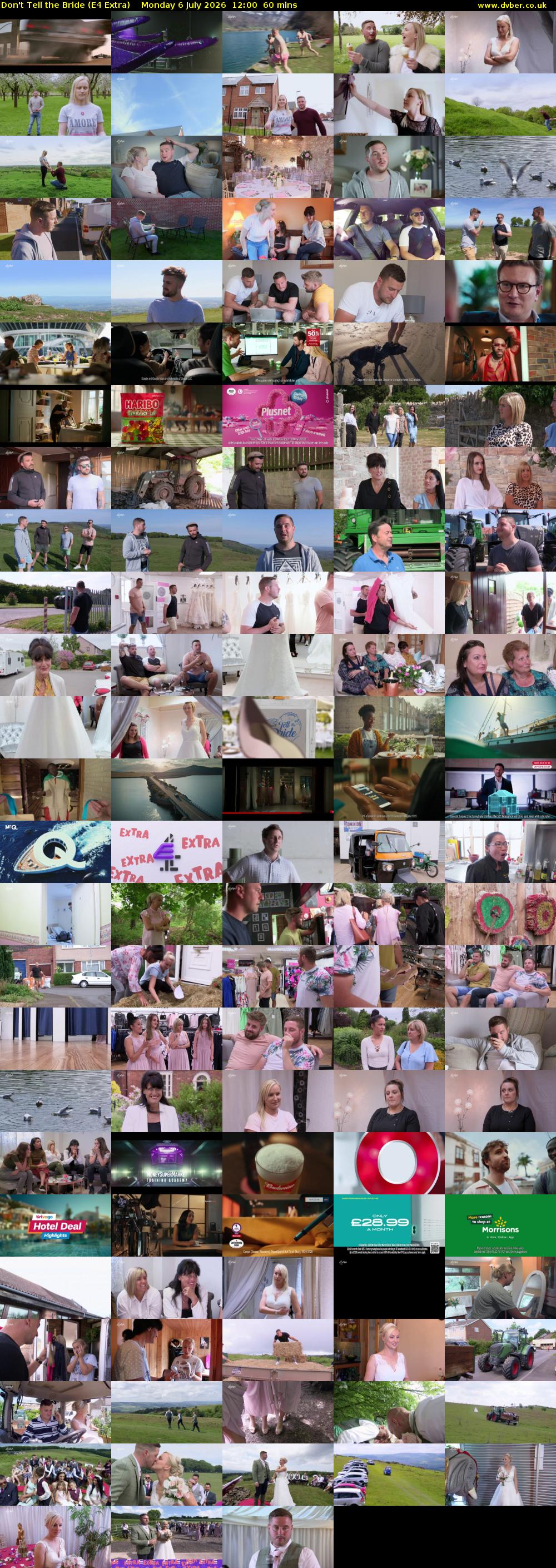 Don't Tell the Bride (E4 Extra) Monday 6 July 2026 12:00 - 13:00