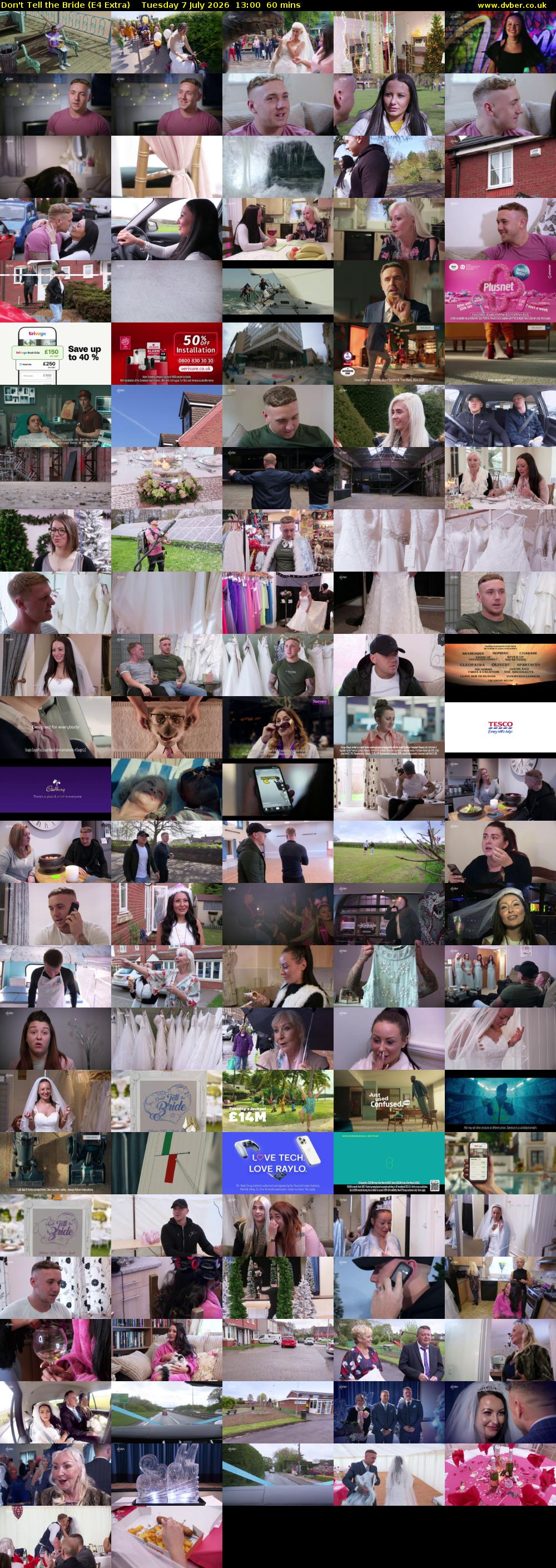 Don't Tell the Bride (E4 Extra) Tuesday 7 July 2026 13:00 - 14:00