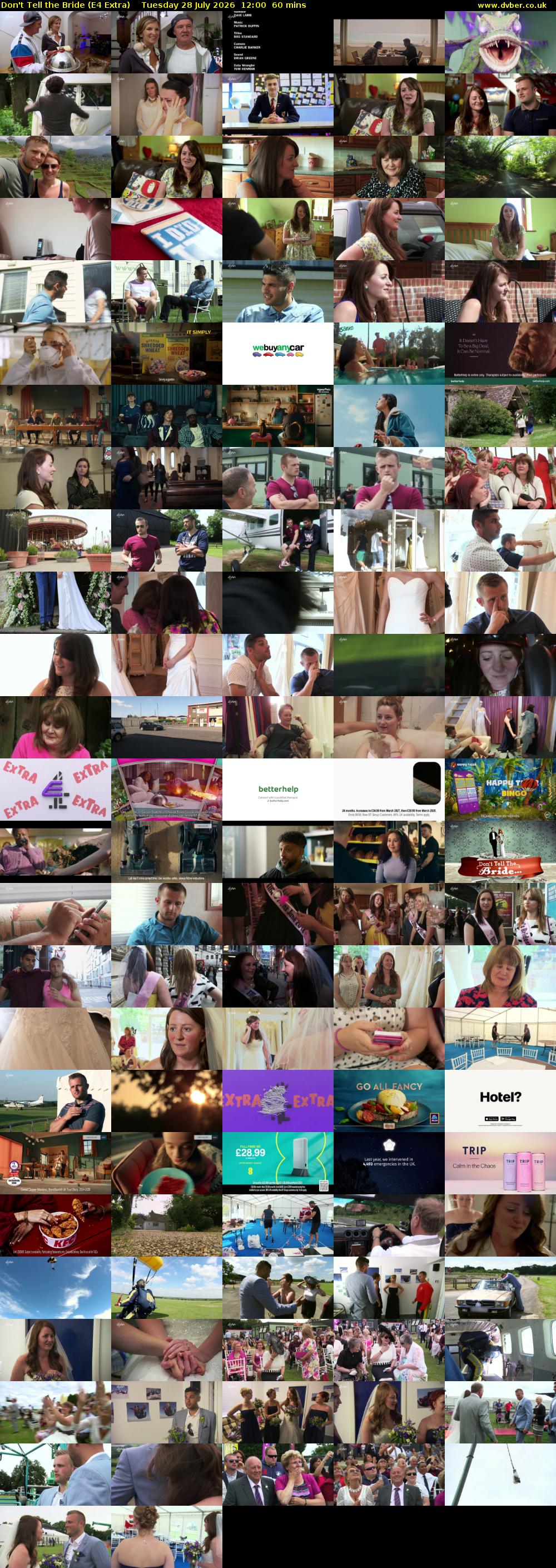 Don't Tell the Bride (E4 Extra) Tuesday 28 July 2026 12:00 - 13:00