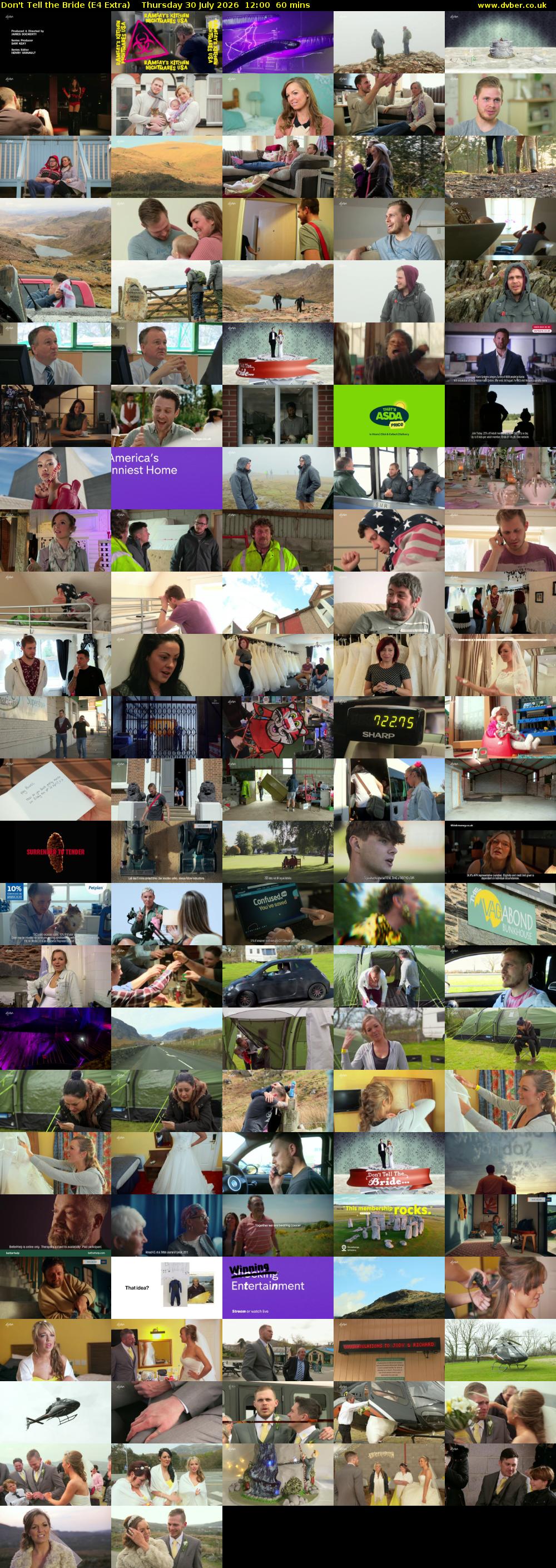 Don't Tell the Bride (E4 Extra) Thursday 30 July 2026 12:00 - 13:00