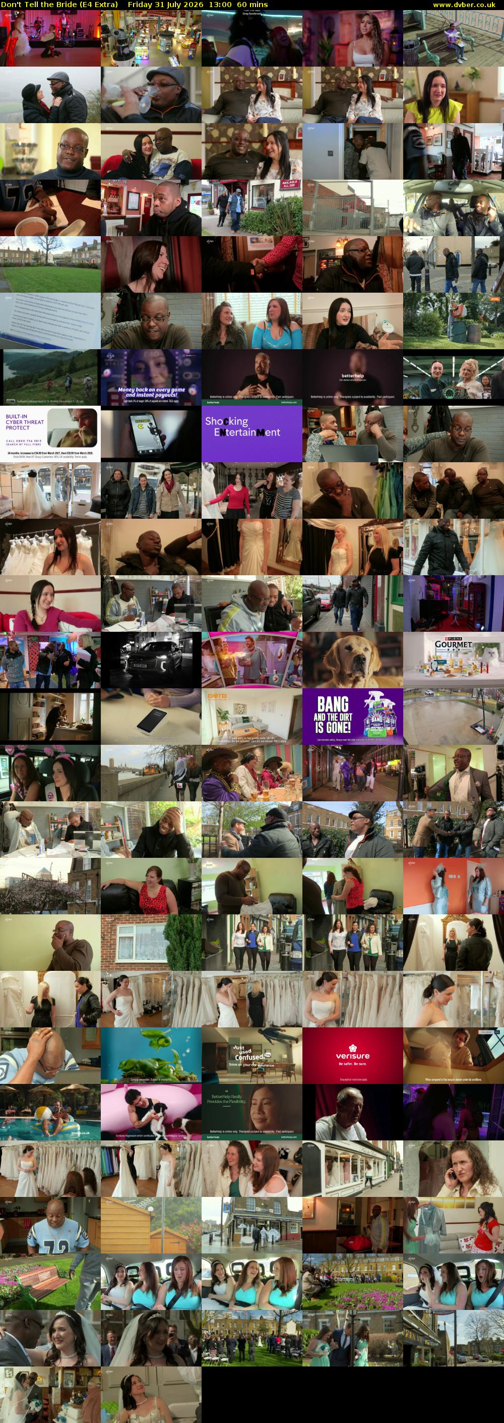 Don't Tell the Bride (E4 Extra) Friday 31 July 2026 13:00 - 14:00