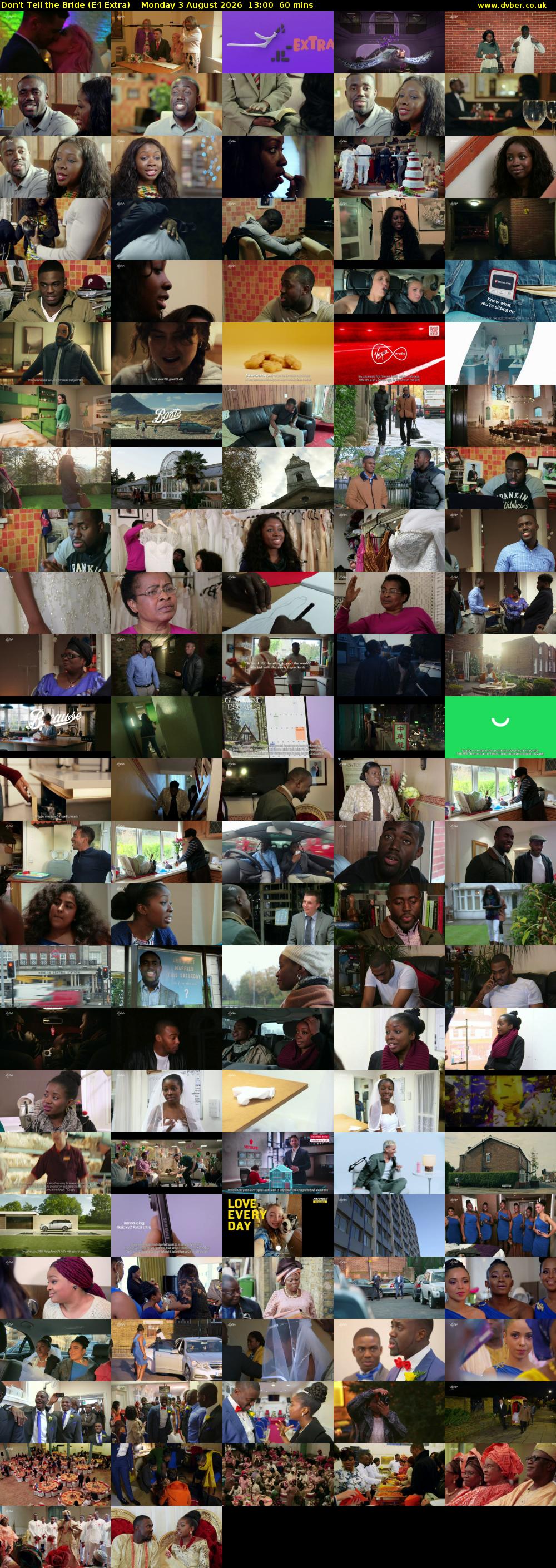 Don't Tell the Bride (E4 Extra) Monday 3 August 2026 13:00 - 14:00