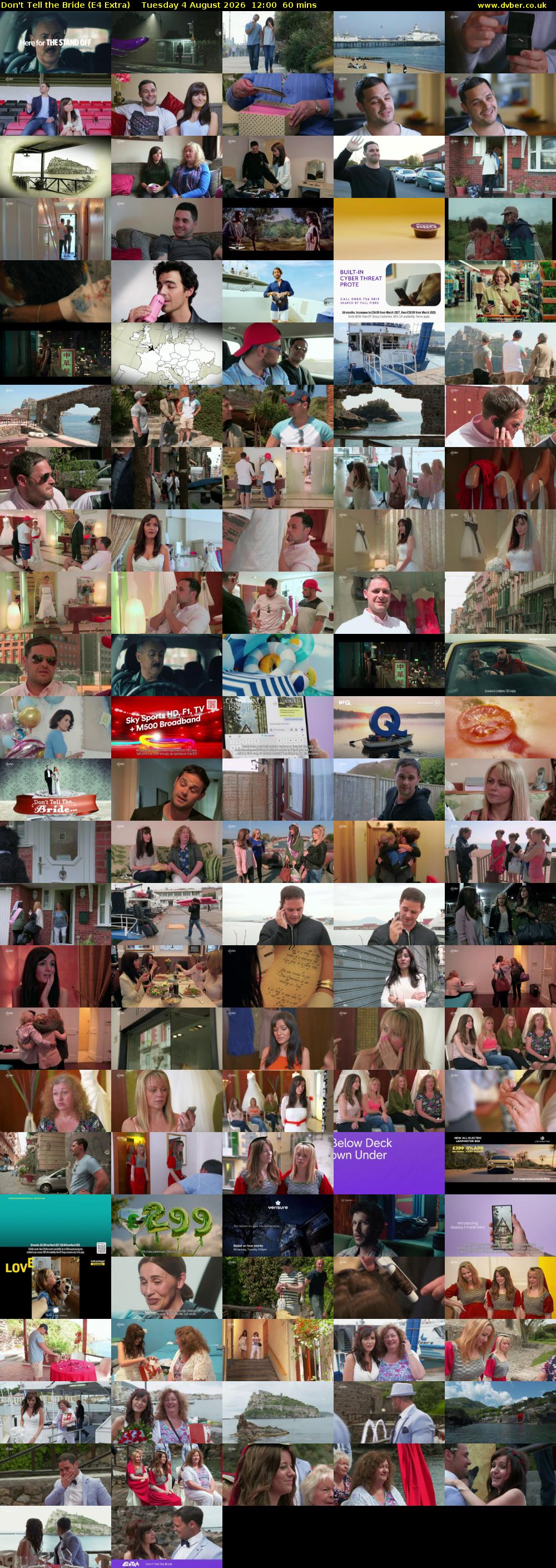 Don't Tell the Bride (E4 Extra) Tuesday 4 August 2026 12:00 - 13:00