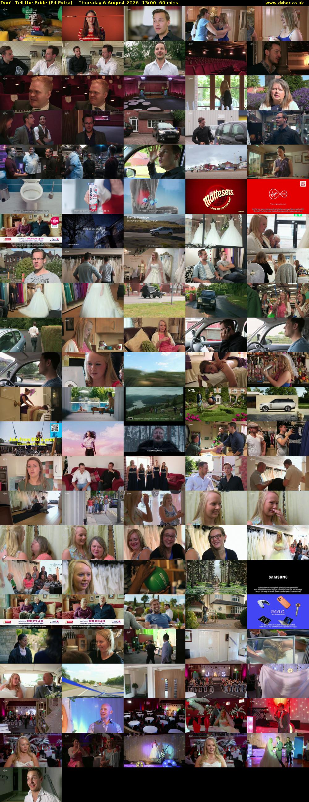 Don't Tell the Bride (E4 Extra) Thursday 6 August 2026 13:00 - 14:00