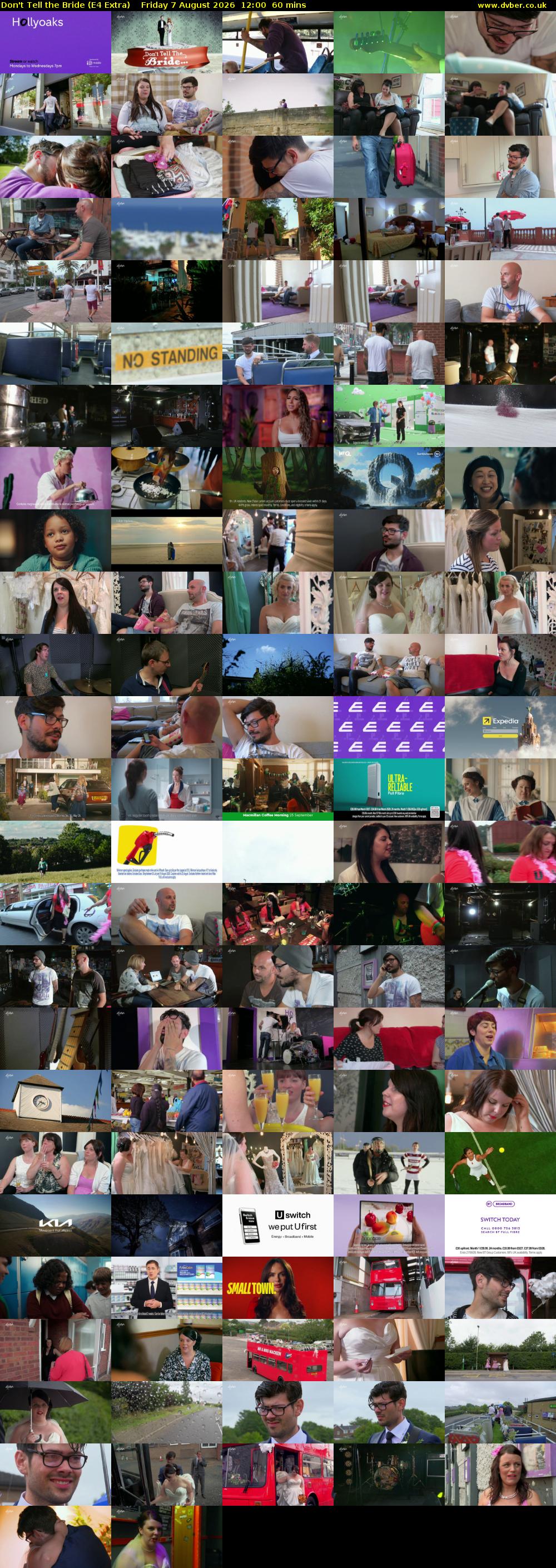 Don't Tell the Bride (E4 Extra) Friday 7 August 2026 12:00 - 13:00