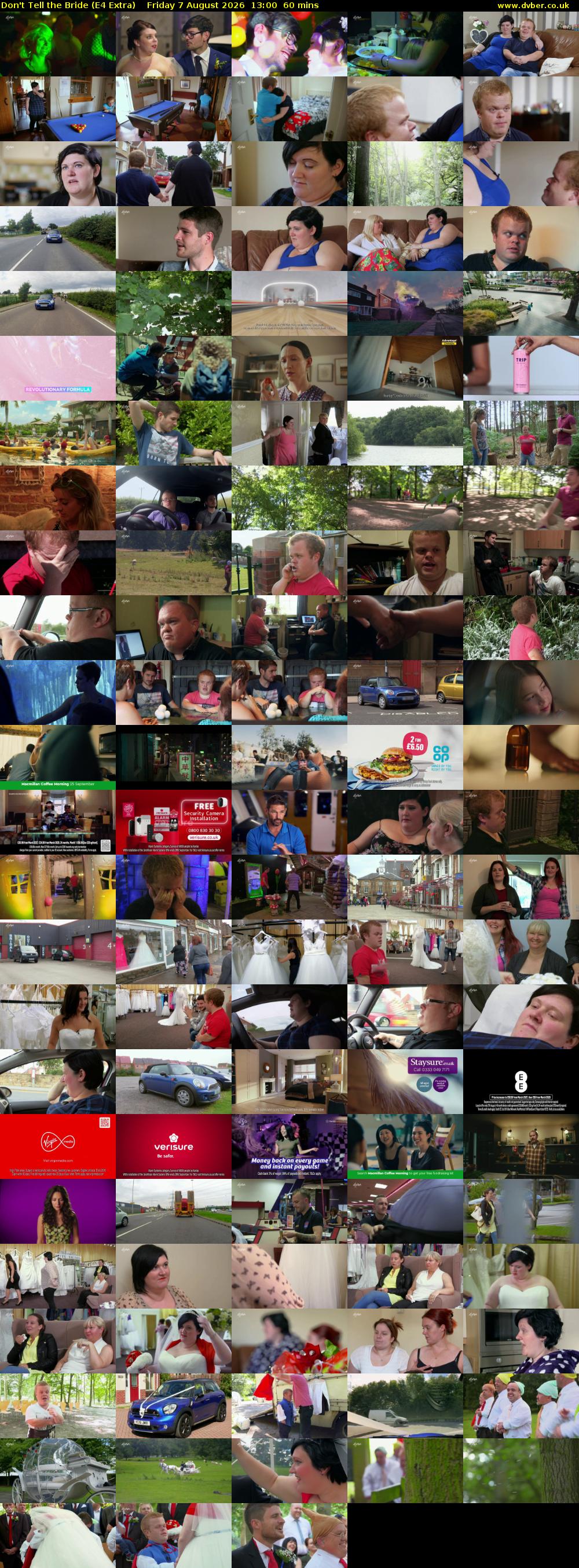 Don't Tell the Bride (E4 Extra) Friday 7 August 2026 13:00 - 14:00