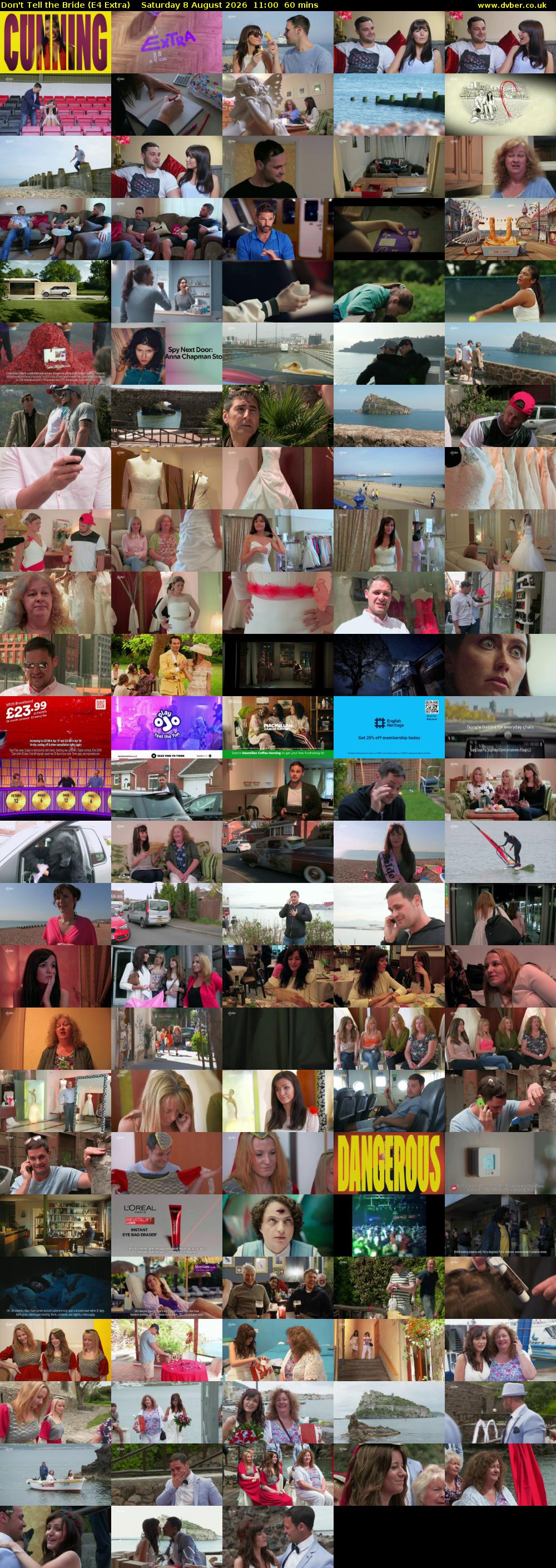 Don't Tell the Bride (E4 Extra) Saturday 8 August 2026 11:00 - 12:00