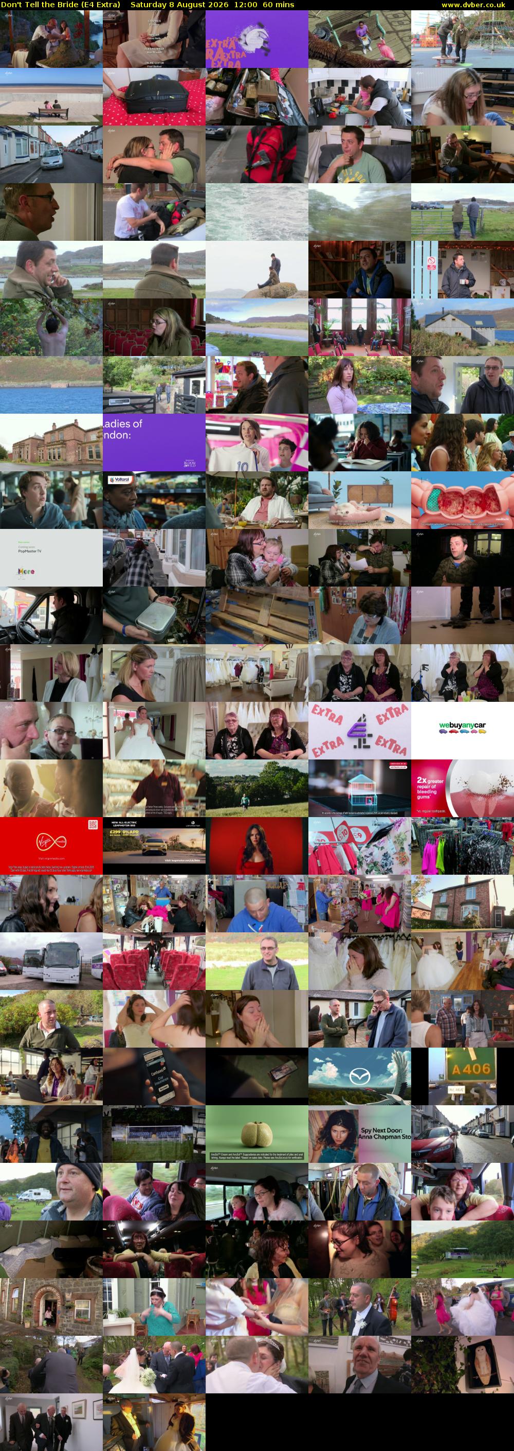 Don't Tell the Bride (E4 Extra) Saturday 8 August 2026 12:00 - 13:00