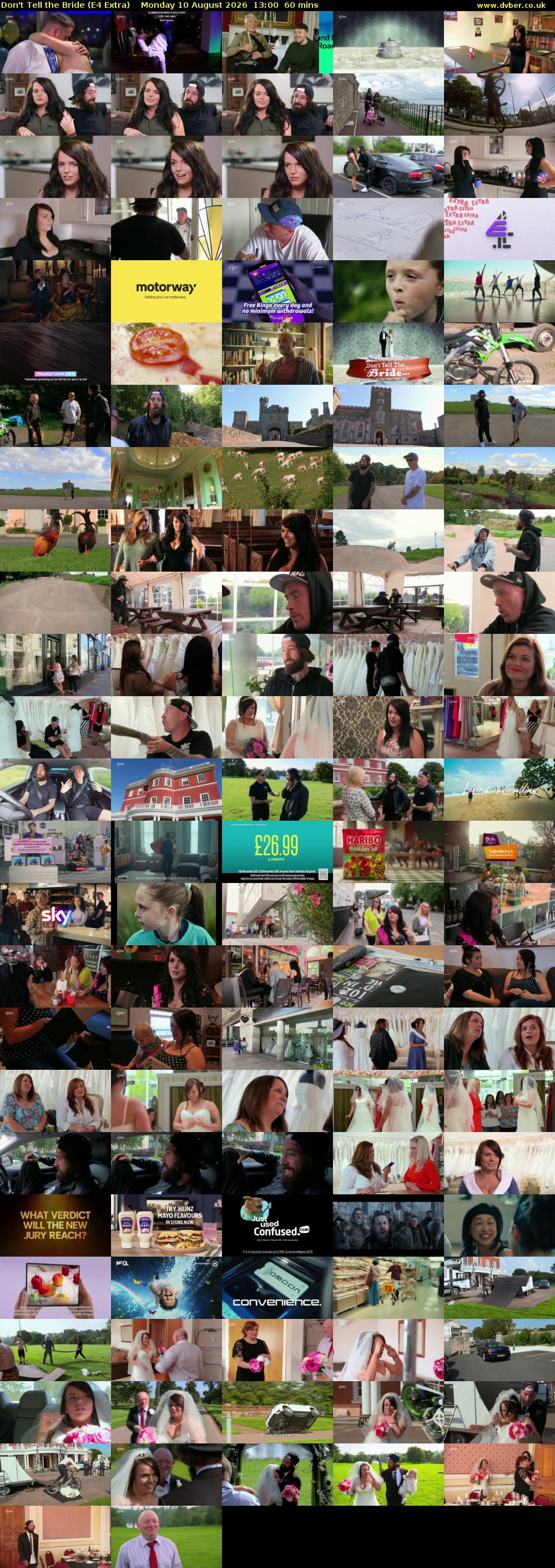 Don't Tell the Bride (E4 Extra) Monday 10 August 2026 13:00 - 14:00
