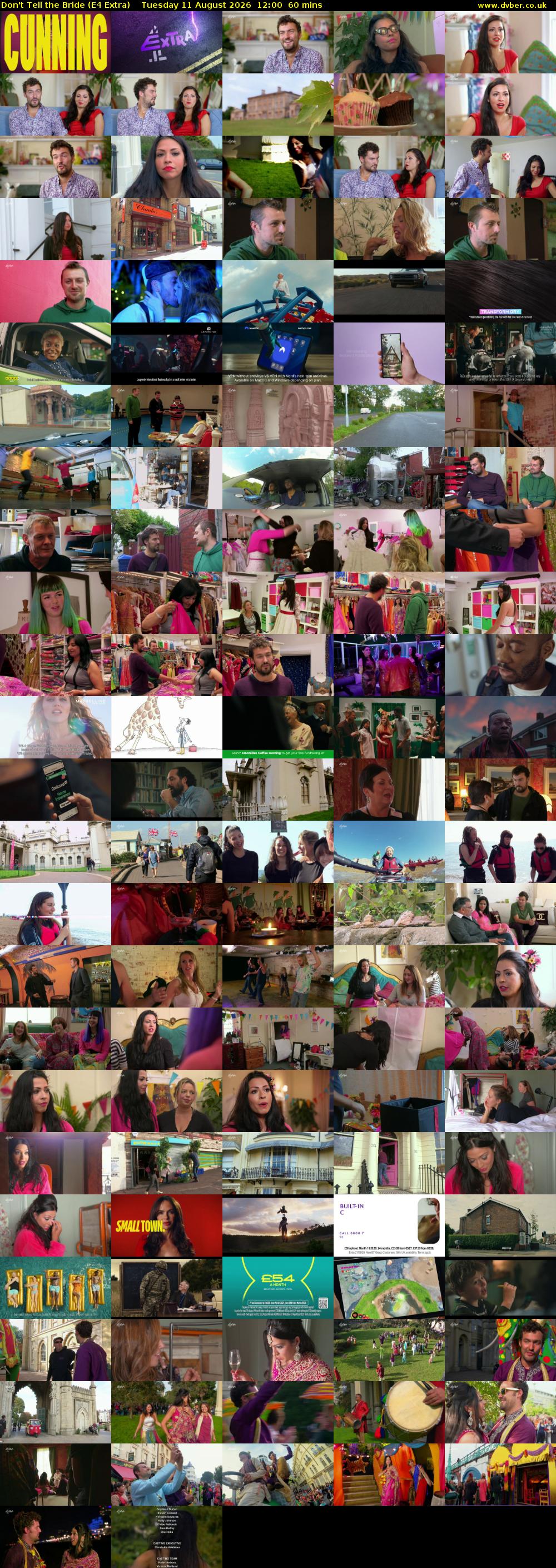 Don't Tell the Bride (E4 Extra) Tuesday 11 August 2026 12:00 - 13:00