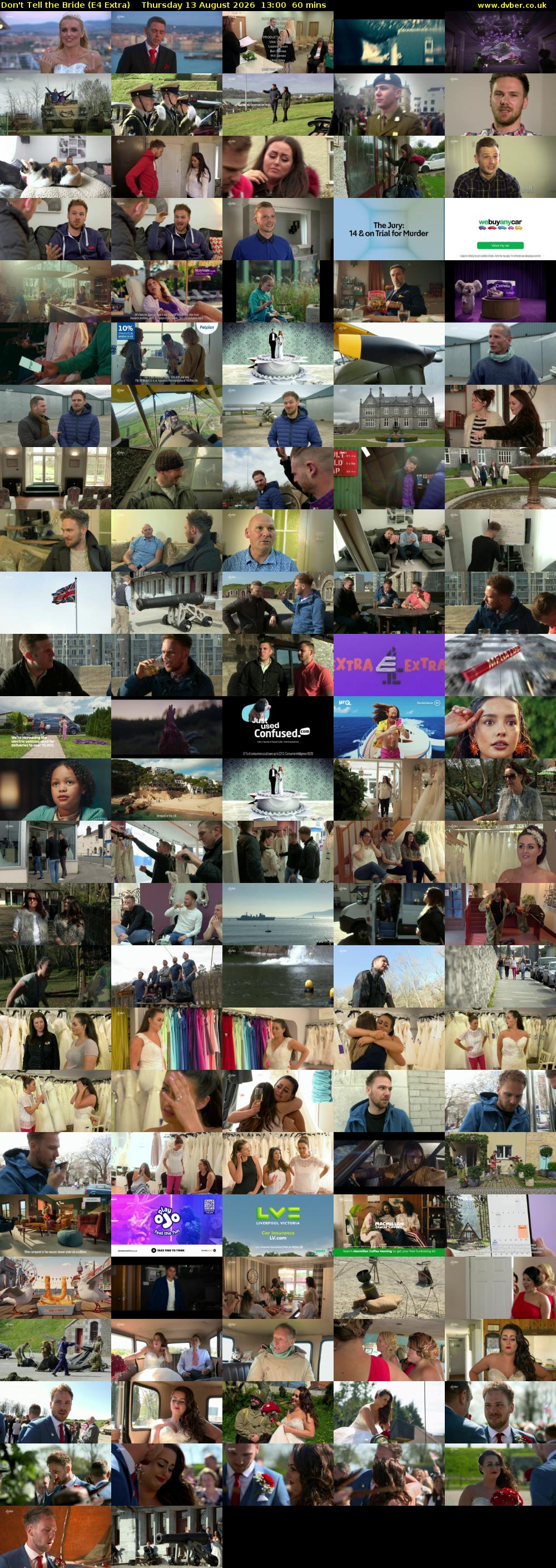 Don't Tell the Bride (E4 Extra) Thursday 13 August 2026 13:00 - 14:00