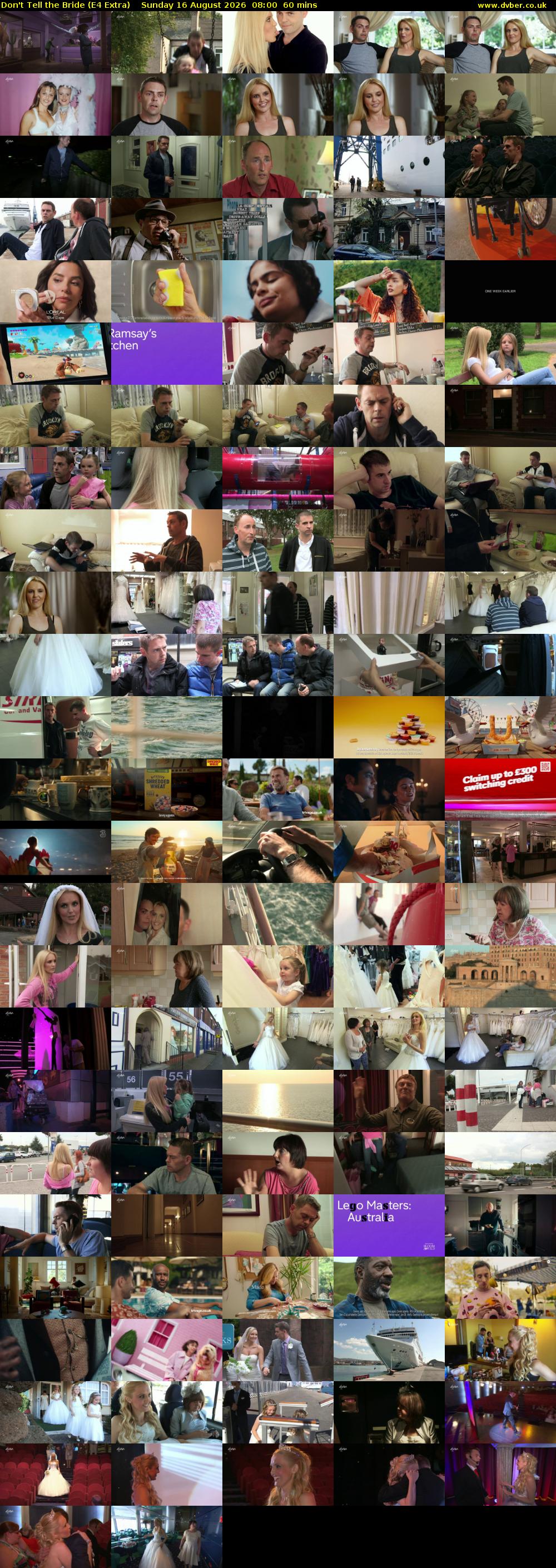 Don't Tell the Bride (E4 Extra) Sunday 16 August 2026 08:00 - 09:00