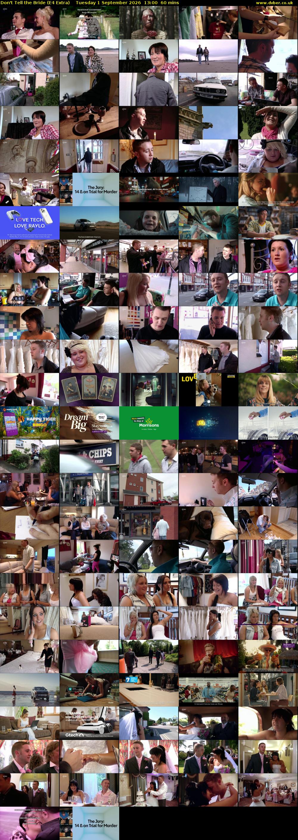 Don't Tell the Bride (E4 Extra) Tuesday 1 September 2026 13:00 - 14:00