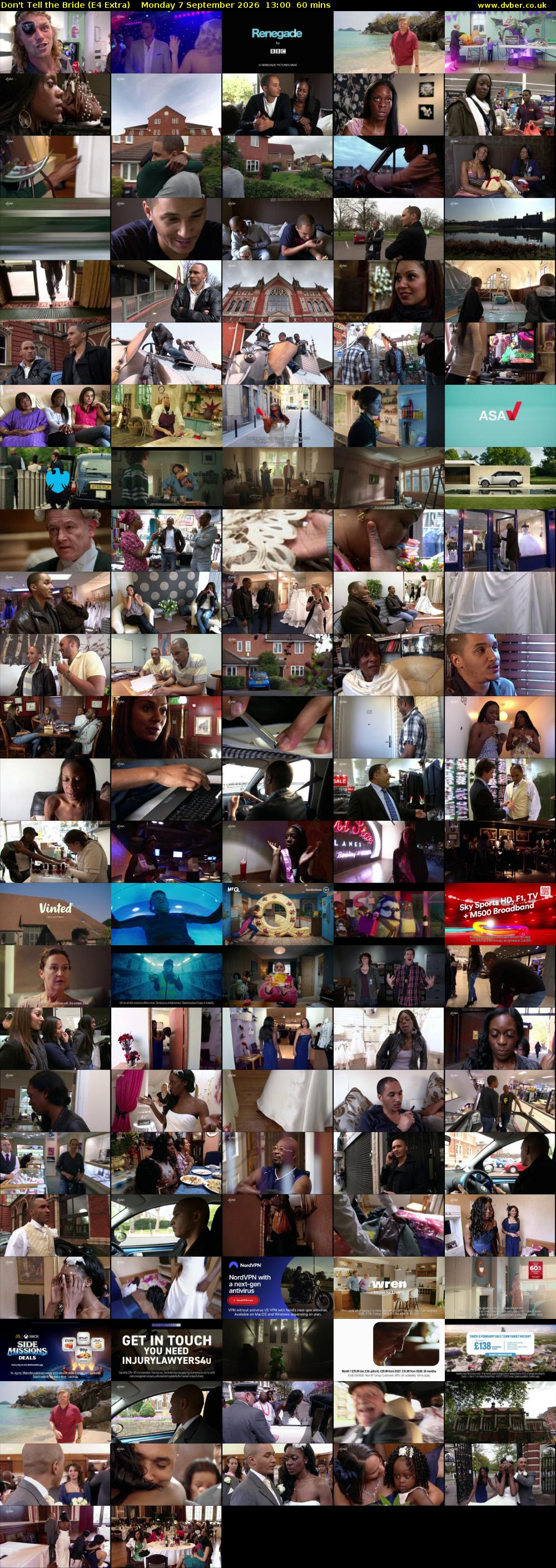 Don't Tell the Bride (E4 Extra) Monday 7 September 2026 13:00 - 14:00
