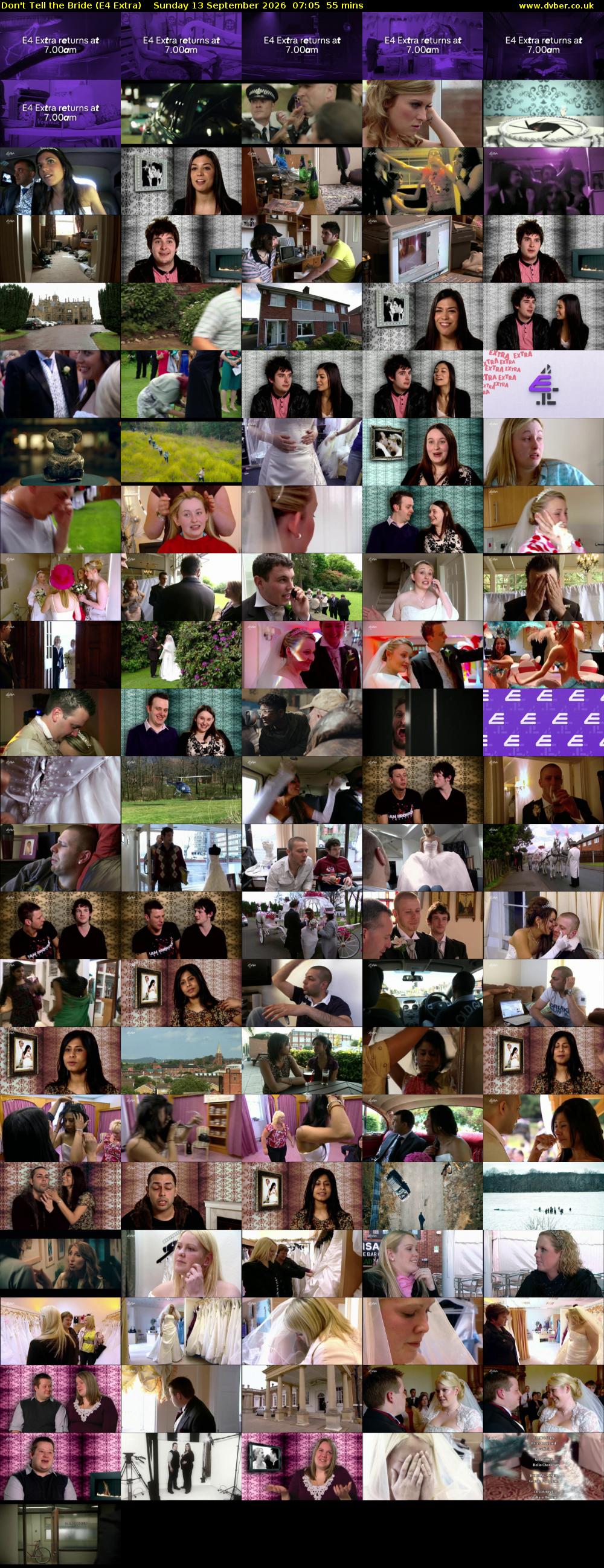 Don't Tell the Bride (E4 Extra) Sunday 13 September 2026 07:05 - 08:00