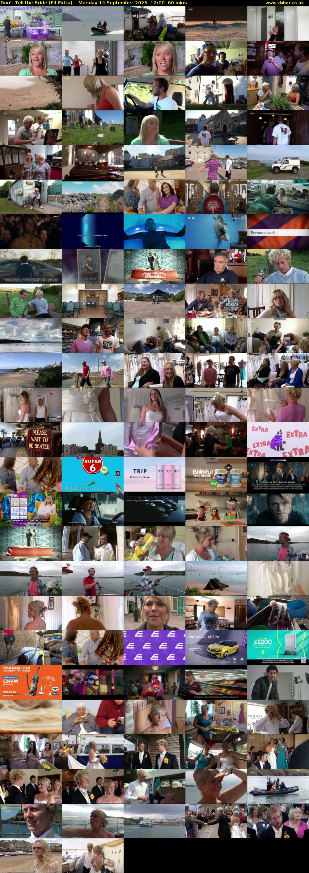 Don't Tell the Bride (E4 Extra) Monday 14 September 2026 12:00 - 13:00
