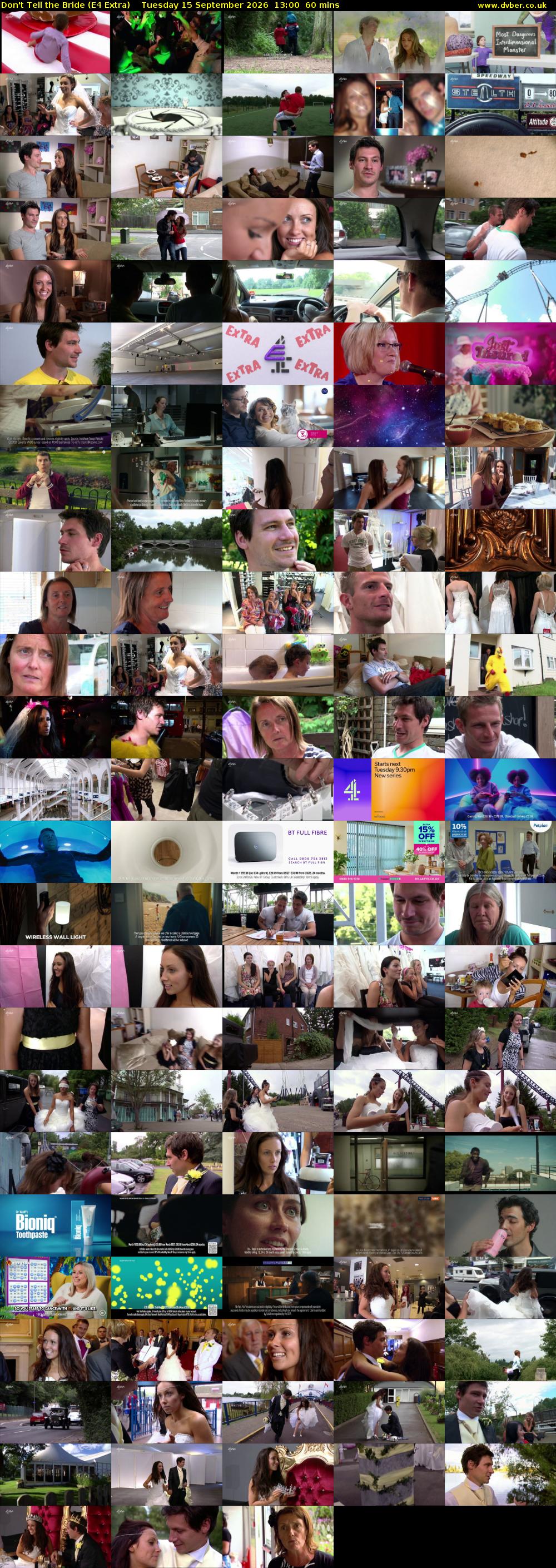 Don't Tell the Bride (E4 Extra) Tuesday 15 September 2026 13:00 - 14:00