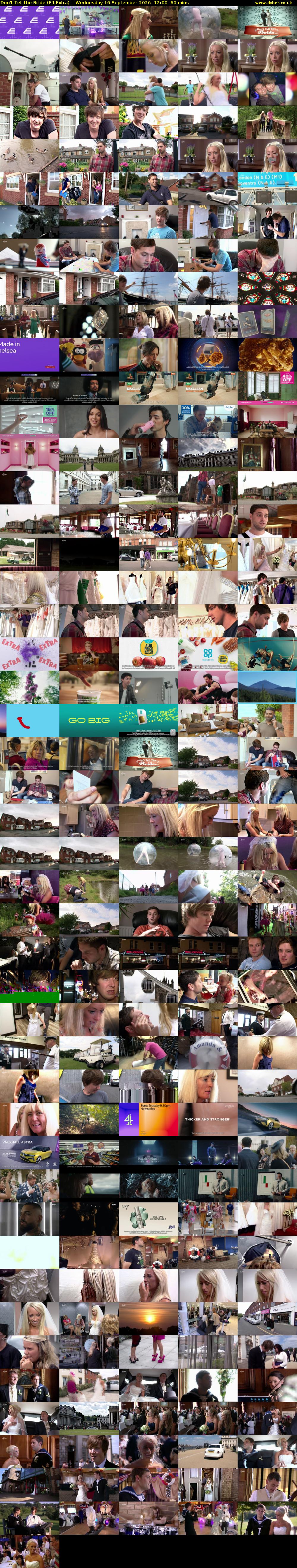 Don't Tell the Bride (E4 Extra) Wednesday 16 September 2026 12:00 - 13:00