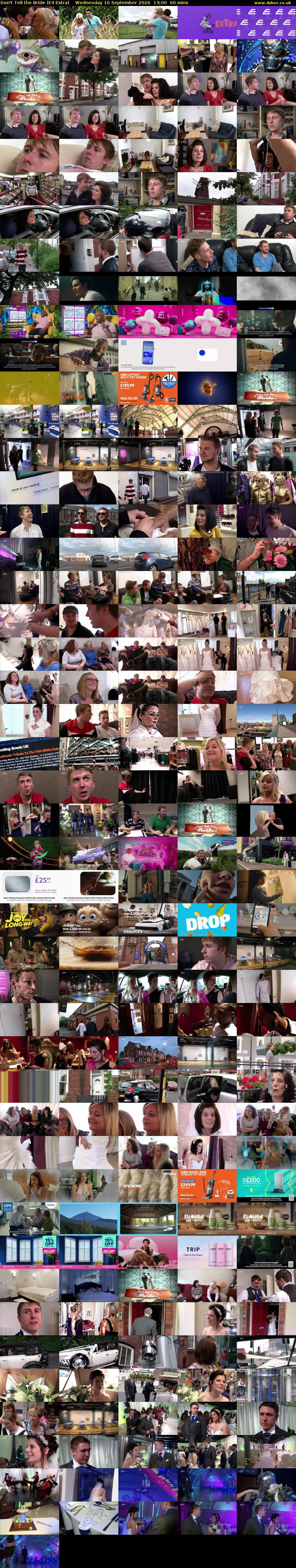 Don't Tell the Bride (E4 Extra) Wednesday 16 September 2026 13:00 - 14:00