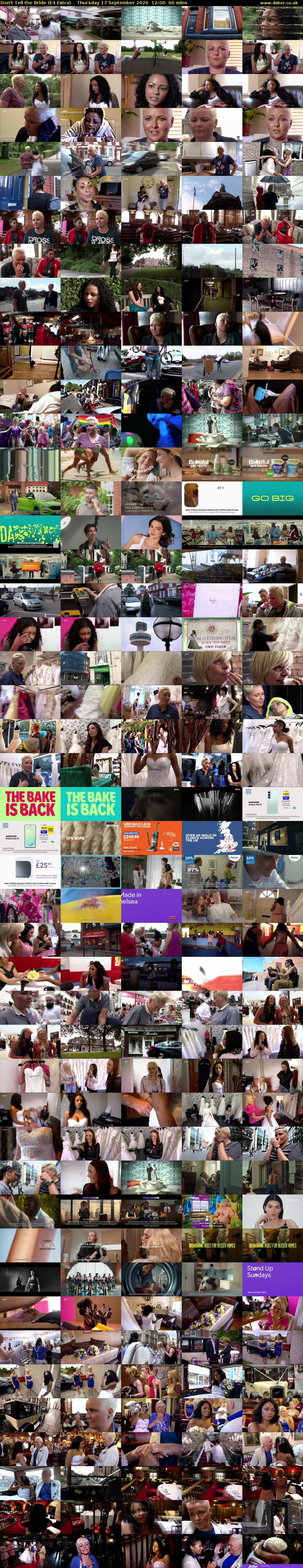 Don't Tell the Bride (E4 Extra) Thursday 17 September 2026 12:00 - 13:00