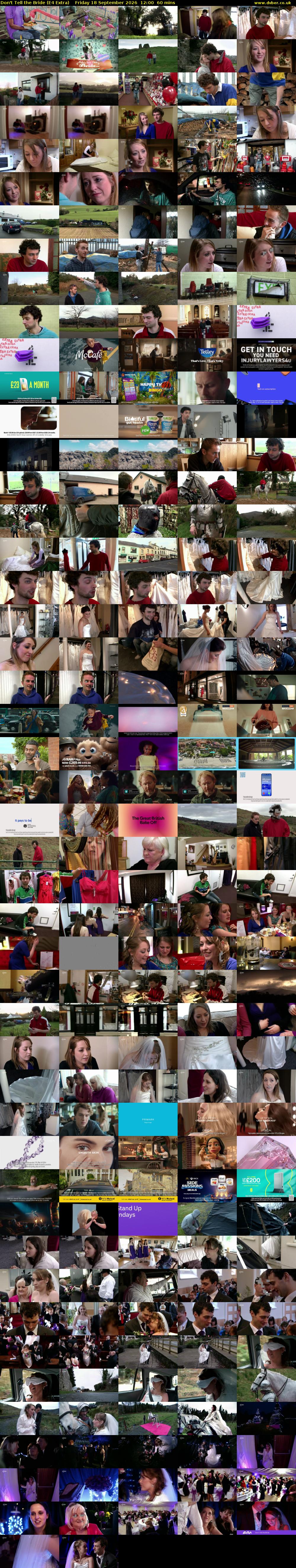 Don't Tell the Bride (E4 Extra) Friday 18 September 2026 12:00 - 13:00