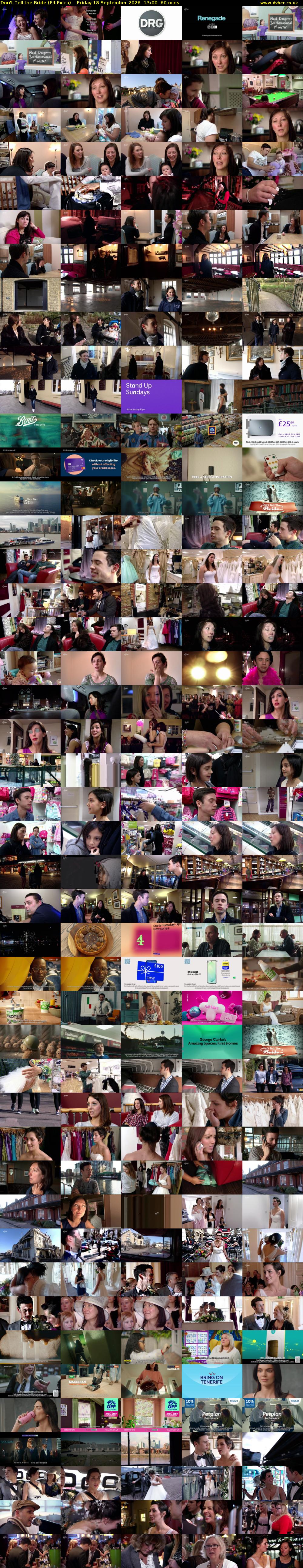 Don't Tell the Bride (E4 Extra) Friday 18 September 2026 13:00 - 14:00