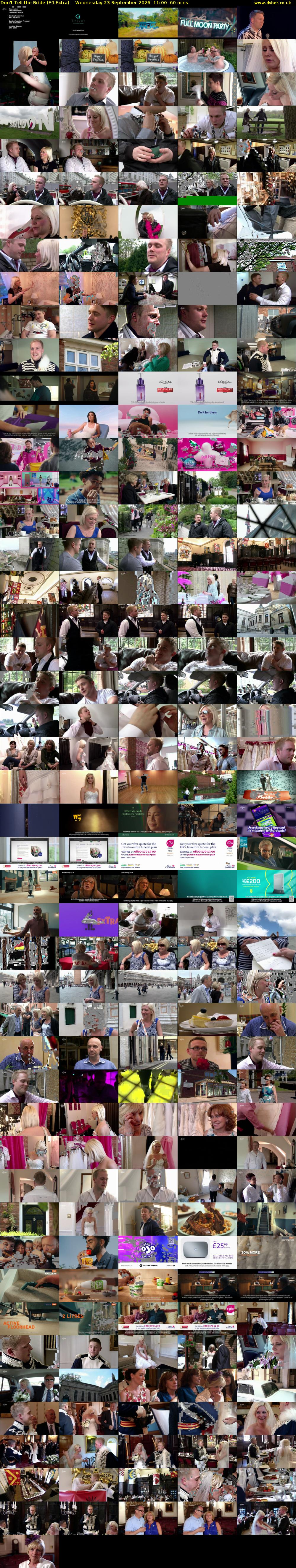 Don't Tell the Bride (E4 Extra) Wednesday 23 September 2026 11:00 - 12:00