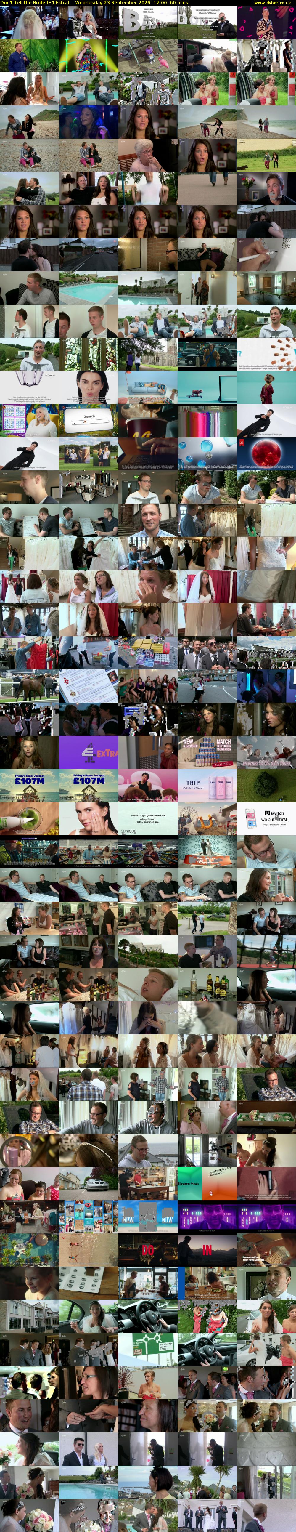 Don't Tell the Bride (E4 Extra) Wednesday 23 September 2026 12:00 - 13:00