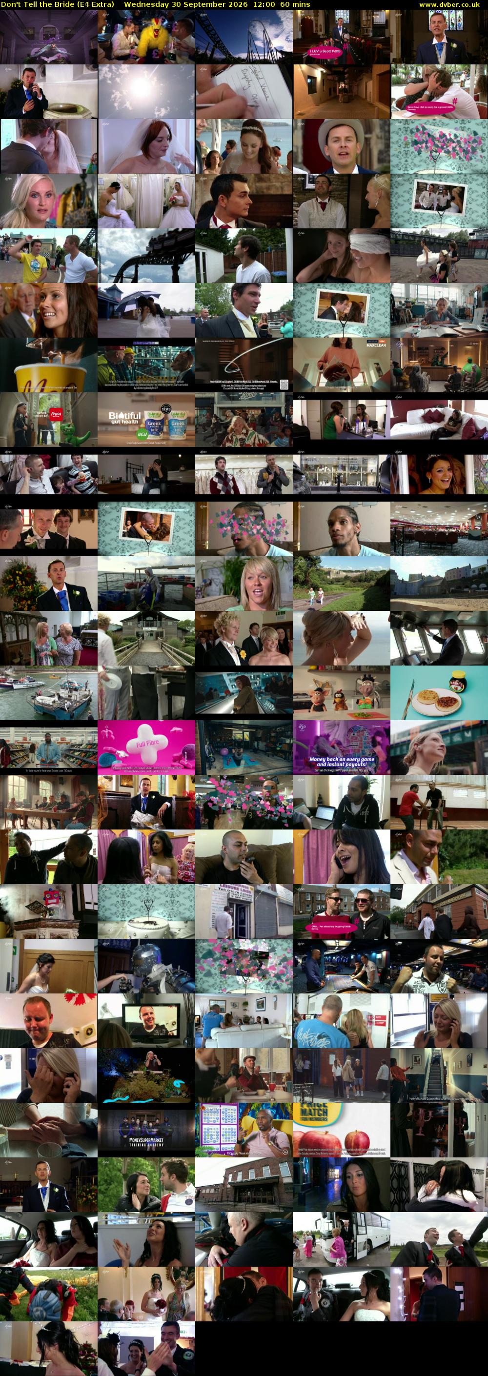 Don't Tell the Bride (E4 Extra) Wednesday 30 September 2026 12:00 - 13:00