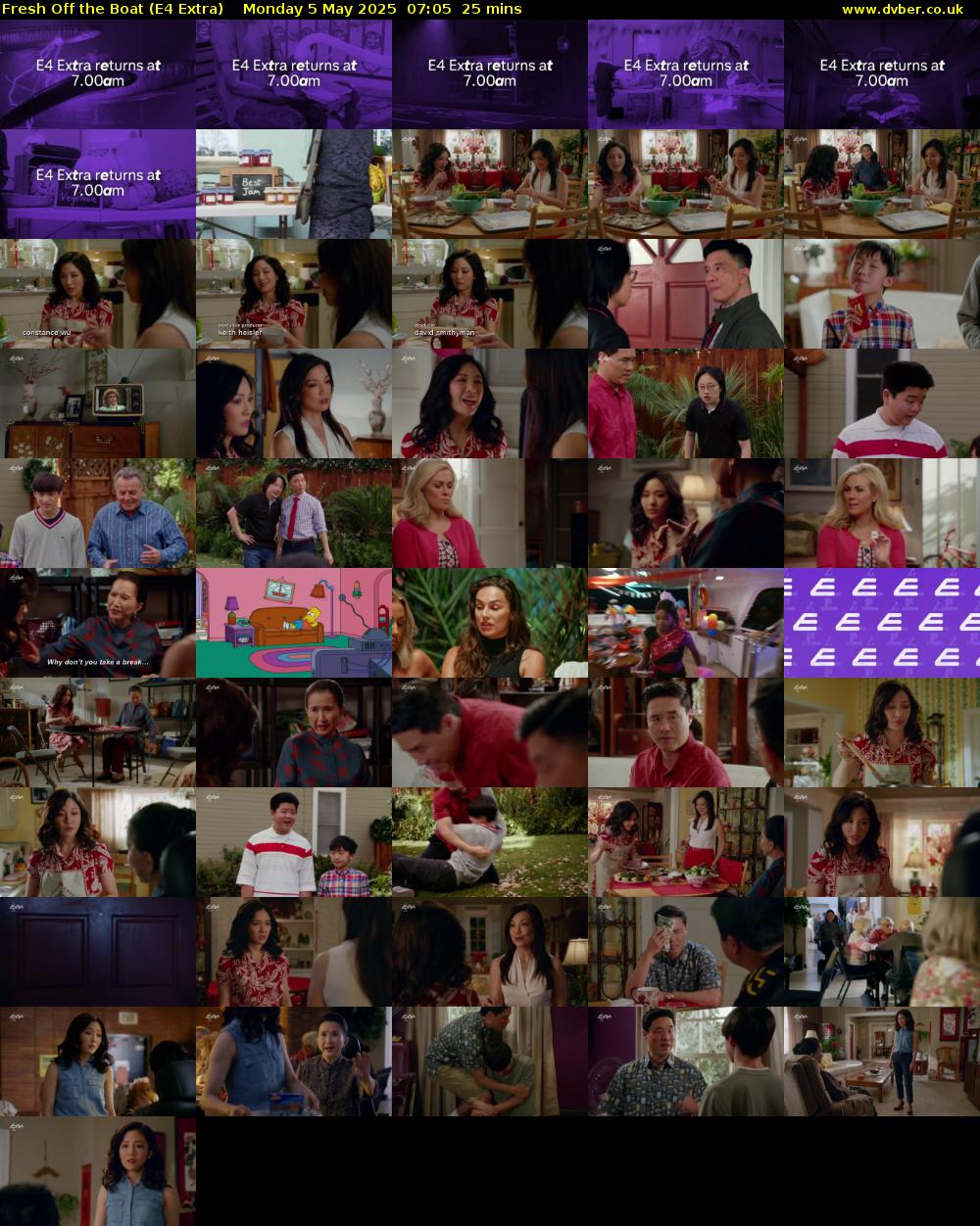 Fresh Off the Boat (E4 Extra) Monday 5 May 2025 07:05 - 07:30