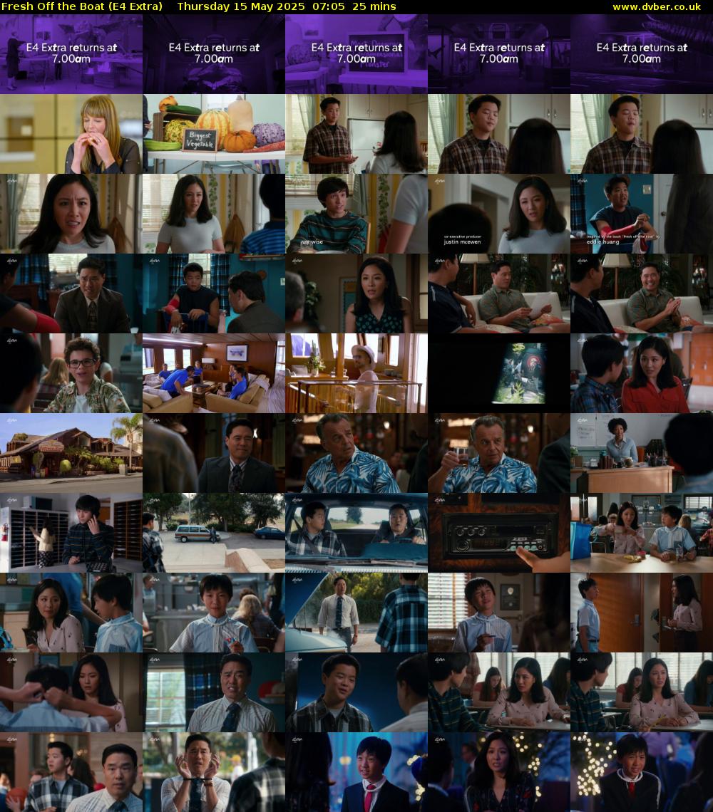 Fresh Off the Boat (E4 Extra) Thursday 15 May 2025 07:05 - 07:30