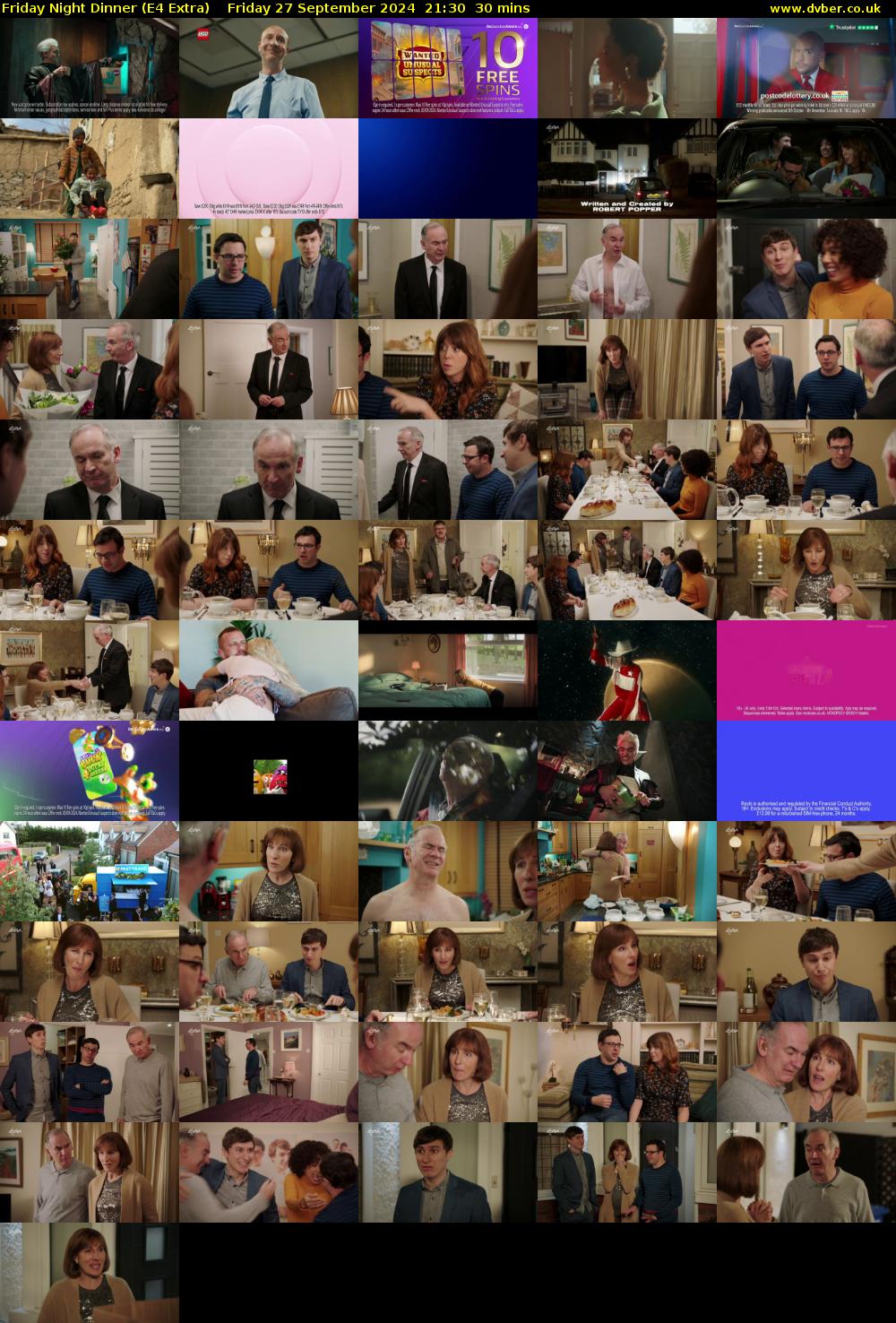 Friday Night Dinner (E4 Extra) Friday 27 September 2024 21:30 - 22:00