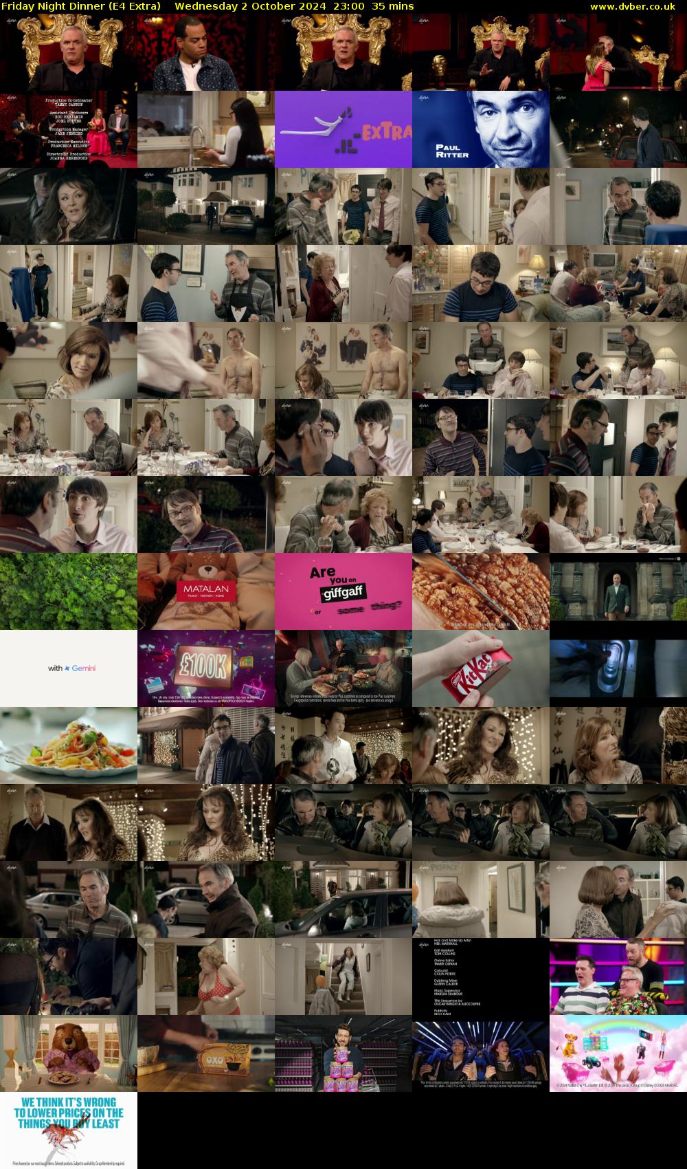 Friday Night Dinner (E4 Extra) Wednesday 2 October 2024 23:00 - 23:35