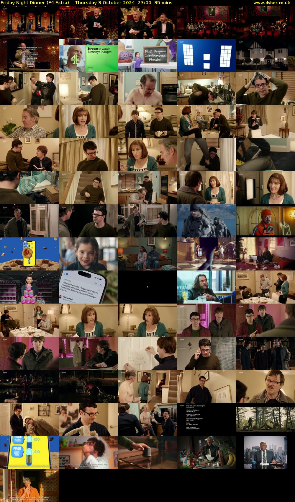 Friday Night Dinner (E4 Extra) Thursday 3 October 2024 23:00 - 23:35