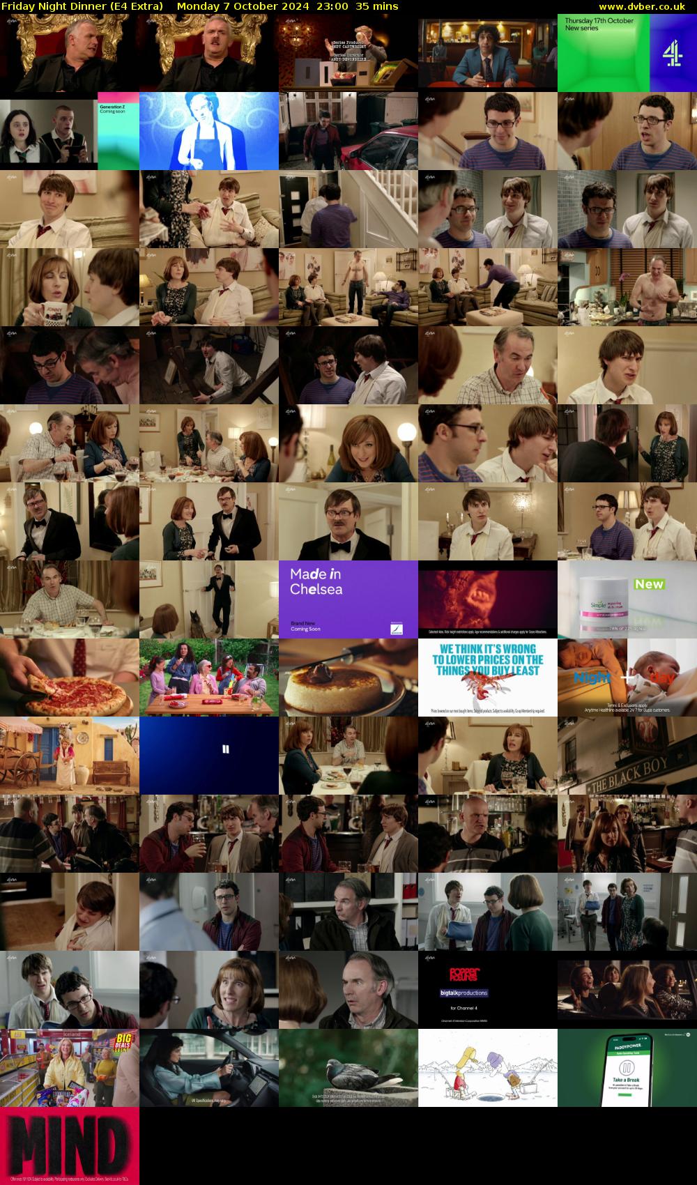 Friday Night Dinner (E4 Extra) Monday 7 October 2024 23:00 - 23:35