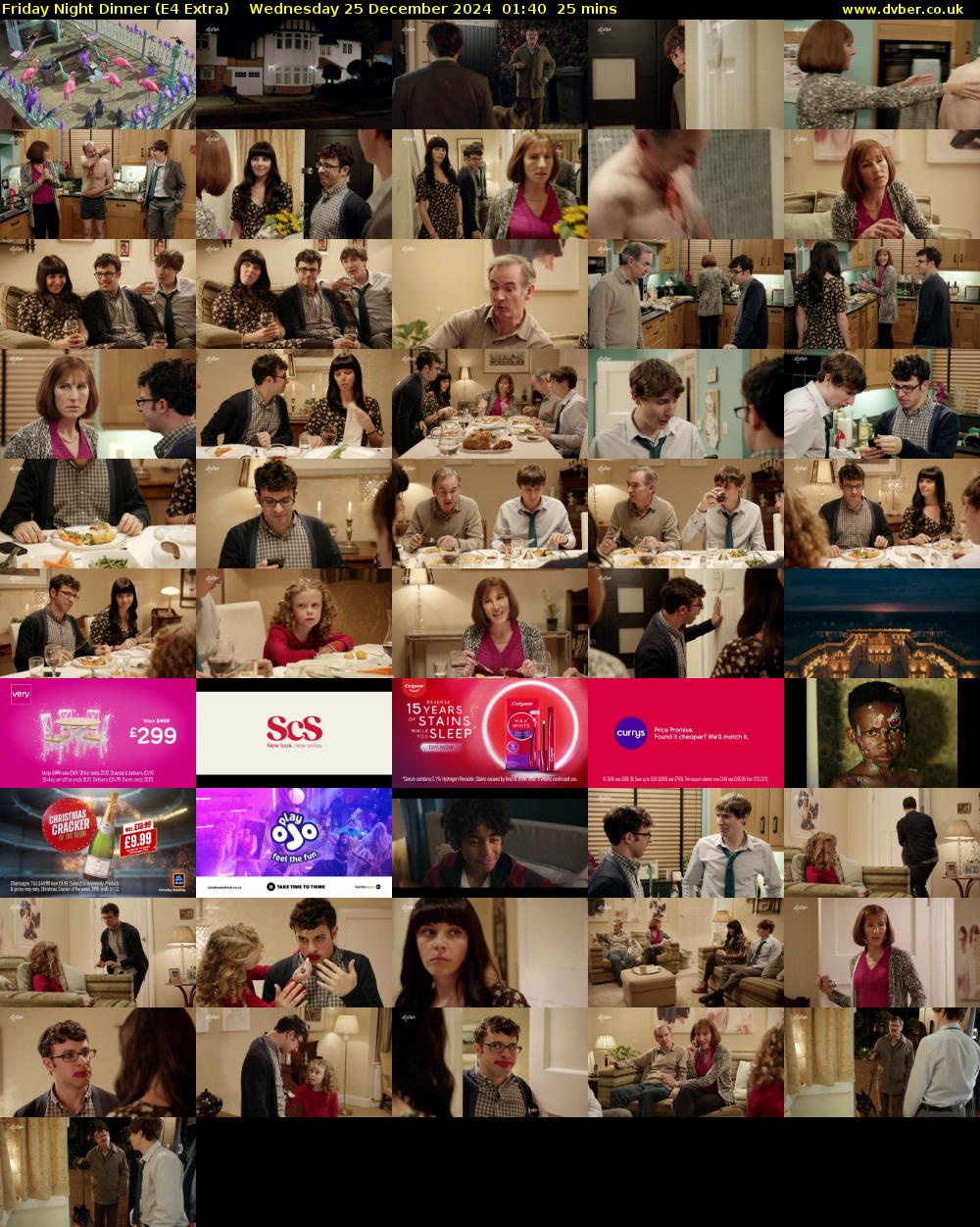 Friday Night Dinner (E4 Extra) Wednesday 25 December 2024 01:40 - 02:05