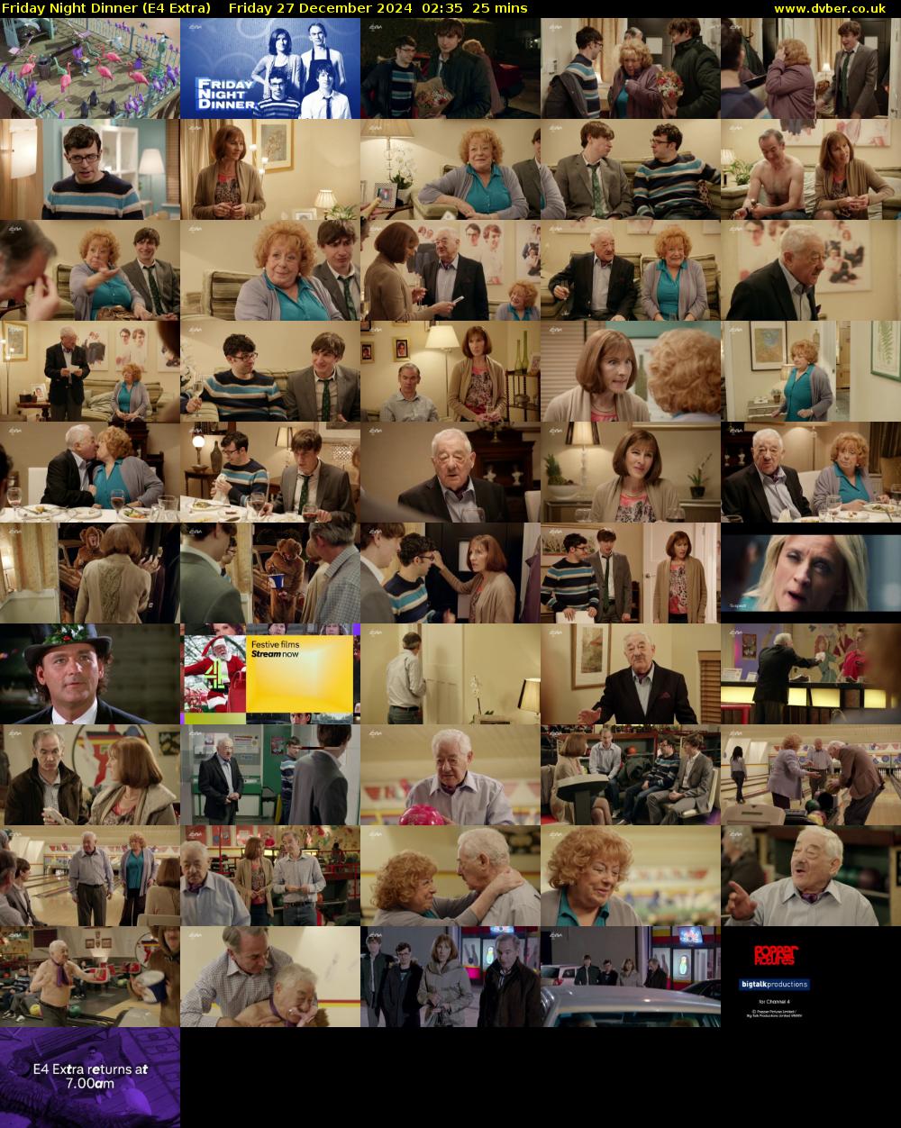 Friday Night Dinner (E4 Extra) Friday 27 December 2024 02:35 - 03:00