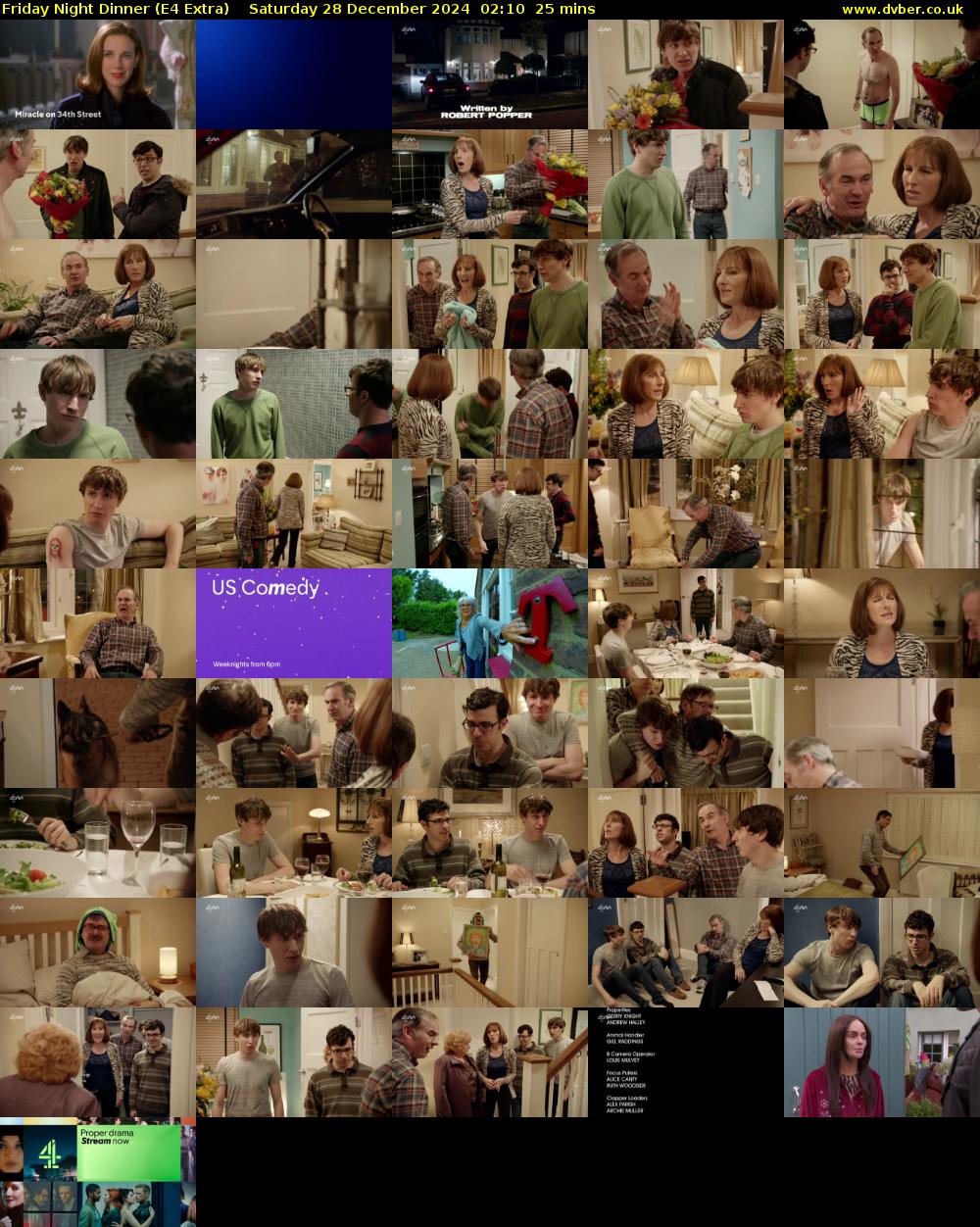 Friday Night Dinner (E4 Extra) Saturday 28 December 2024 02:10 - 02:35