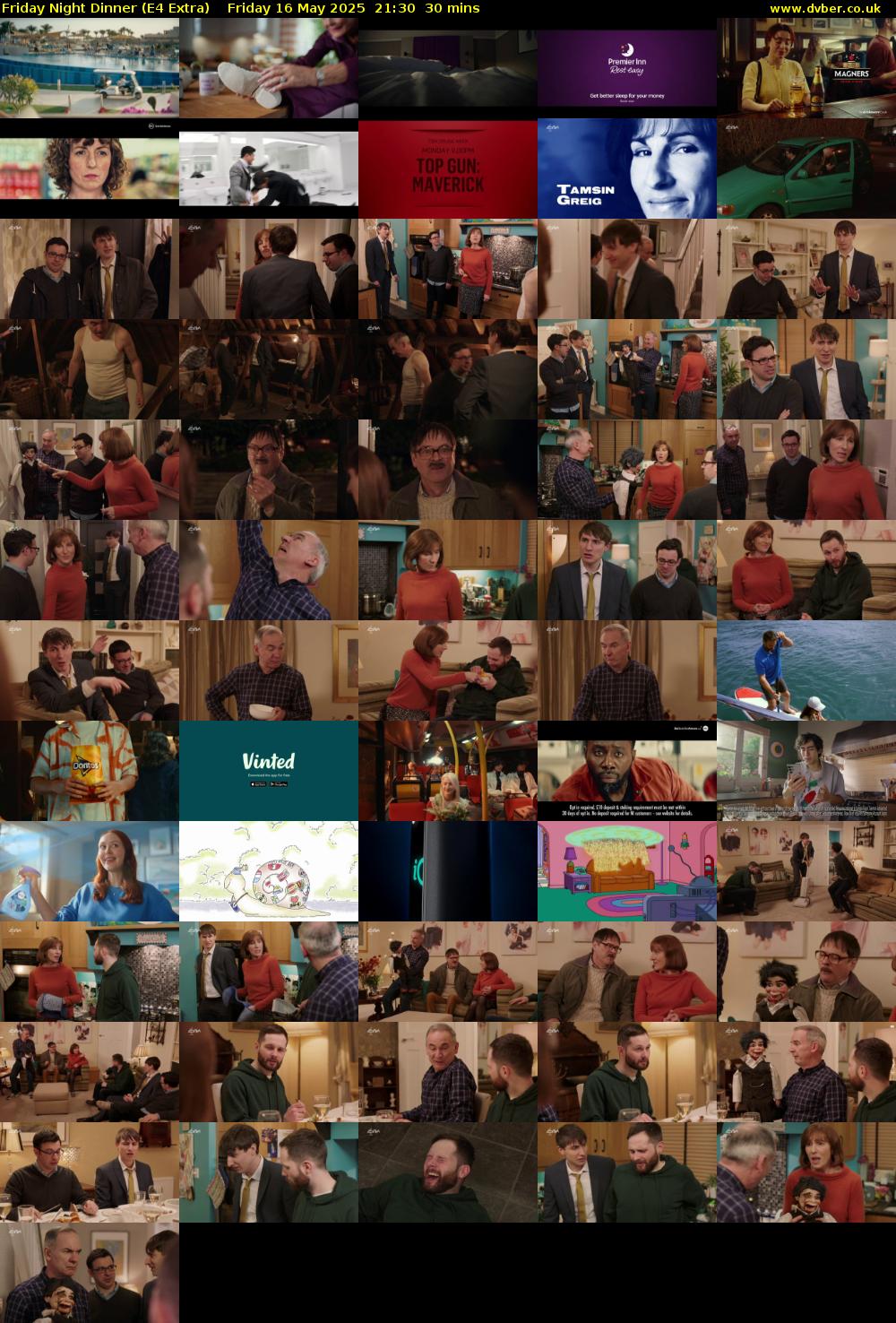 Friday Night Dinner (E4 Extra) Friday 16 May 2025 21:30 - 22:00