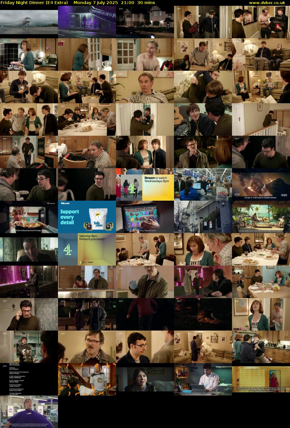 Friday Night Dinner (E4 Extra) Monday 7 July 2025 21:00 - 21:30