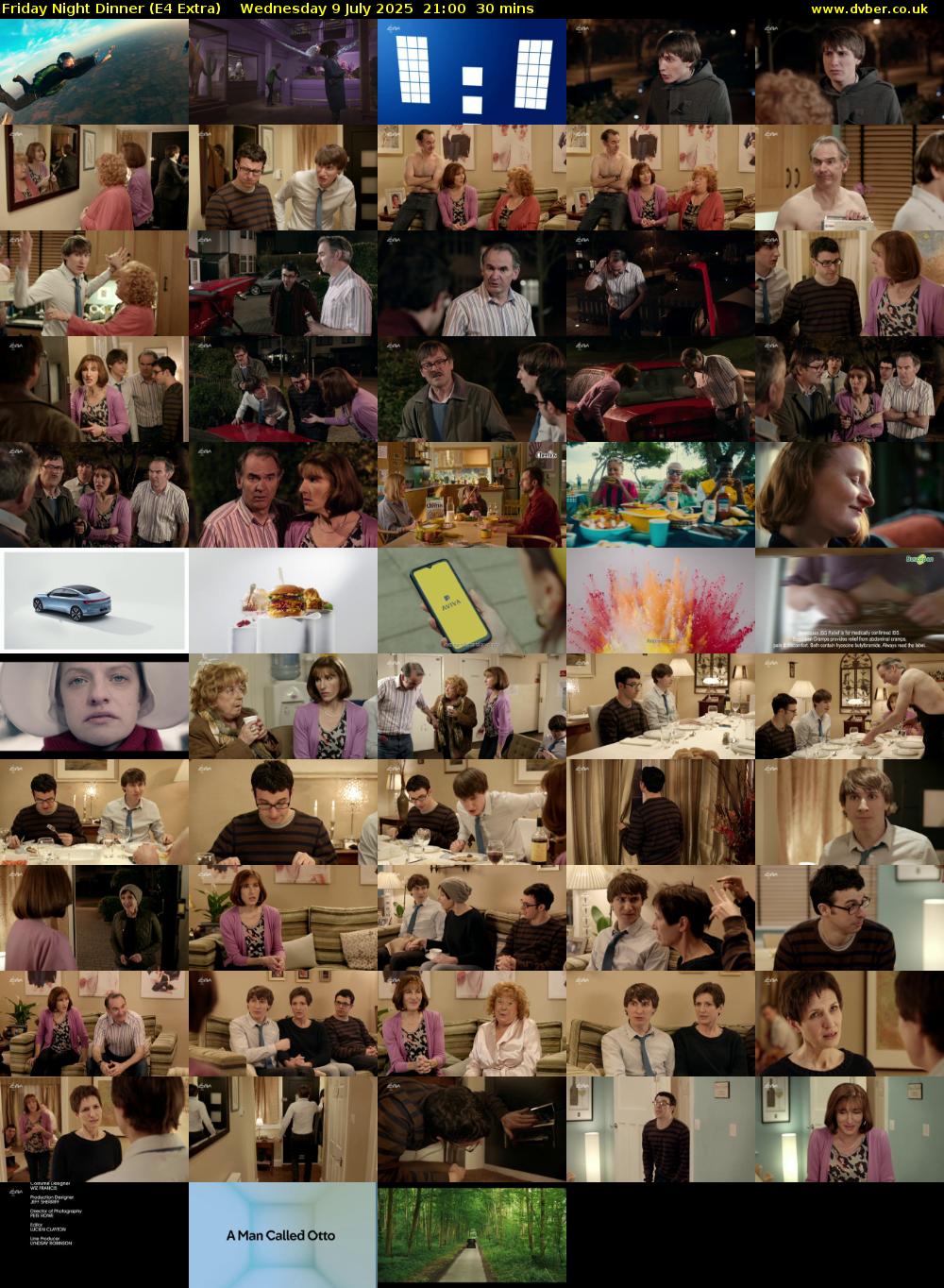 Friday Night Dinner (E4 Extra) Wednesday 9 July 2025 21:00 - 21:30
