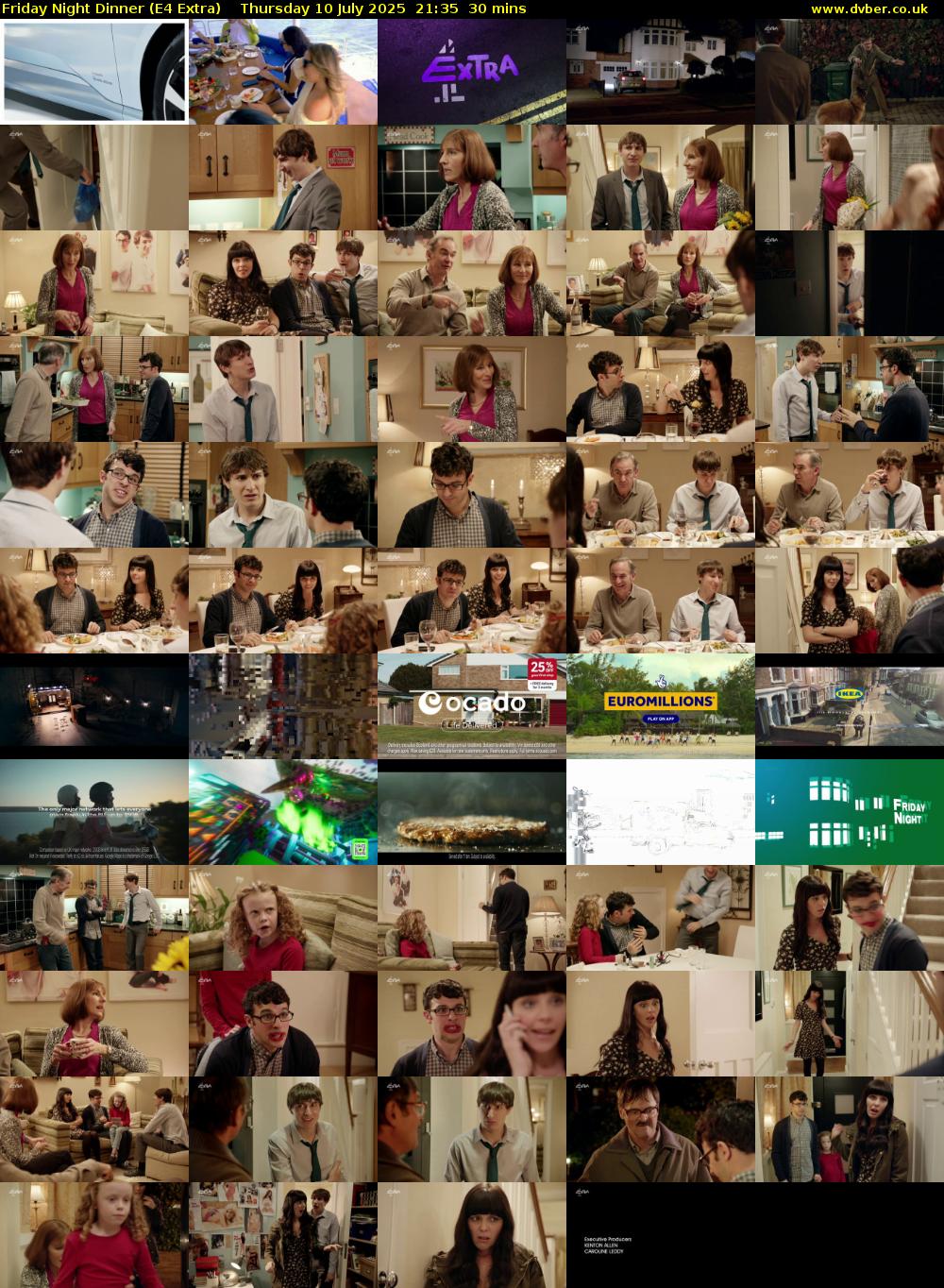 Friday Night Dinner (E4 Extra) Thursday 10 July 2025 21:35 - 22:05